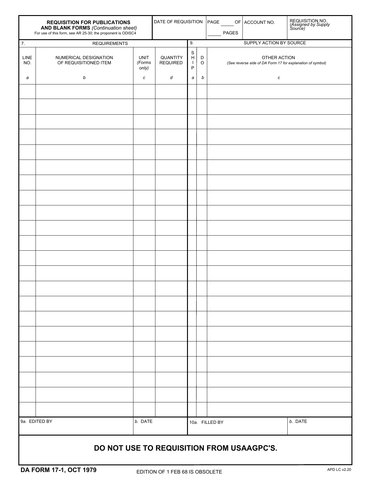 Download Fillable da Form 17-1