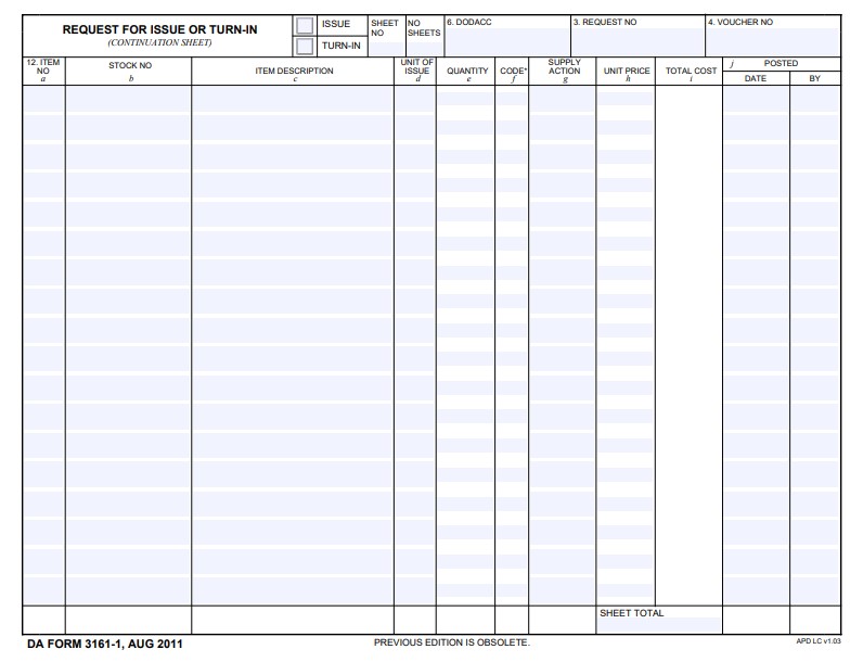 Download Fillable Da Form 3161 1 Army myservicesupport