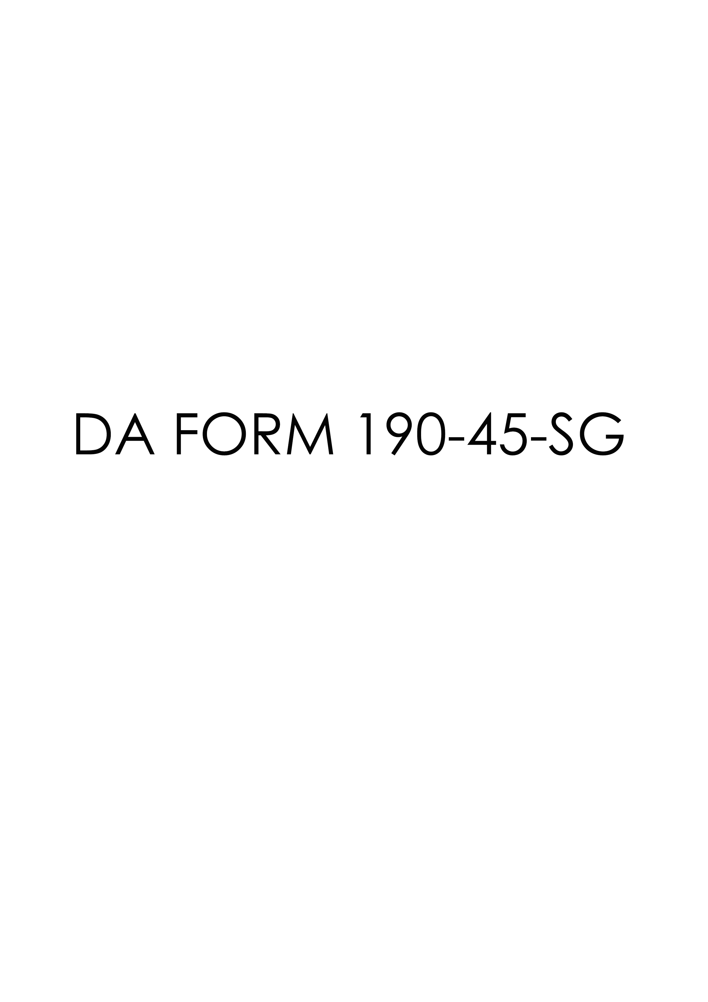 Download Fillable da Form 190-45-SG