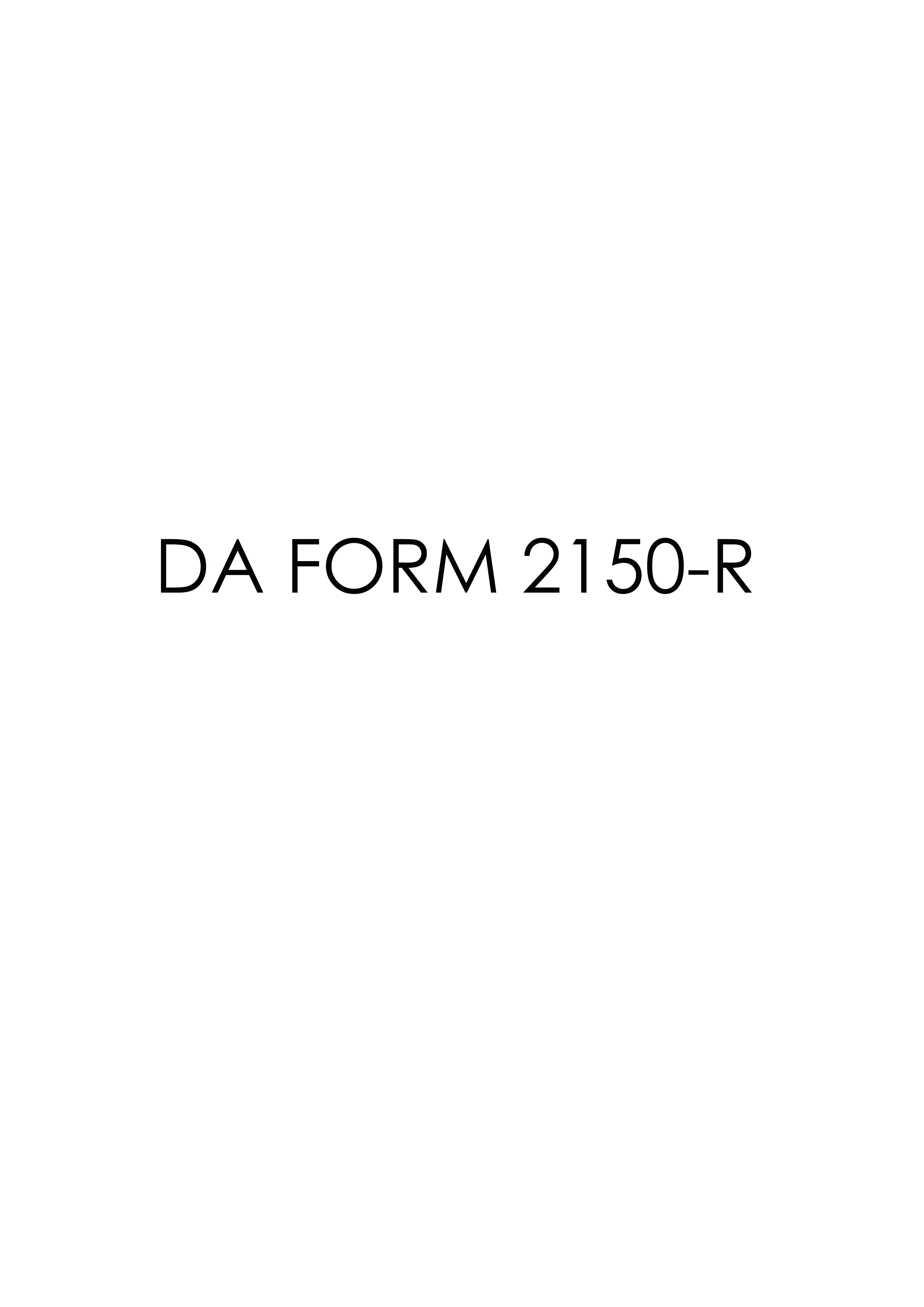 Download Fillable da Form 2150-R