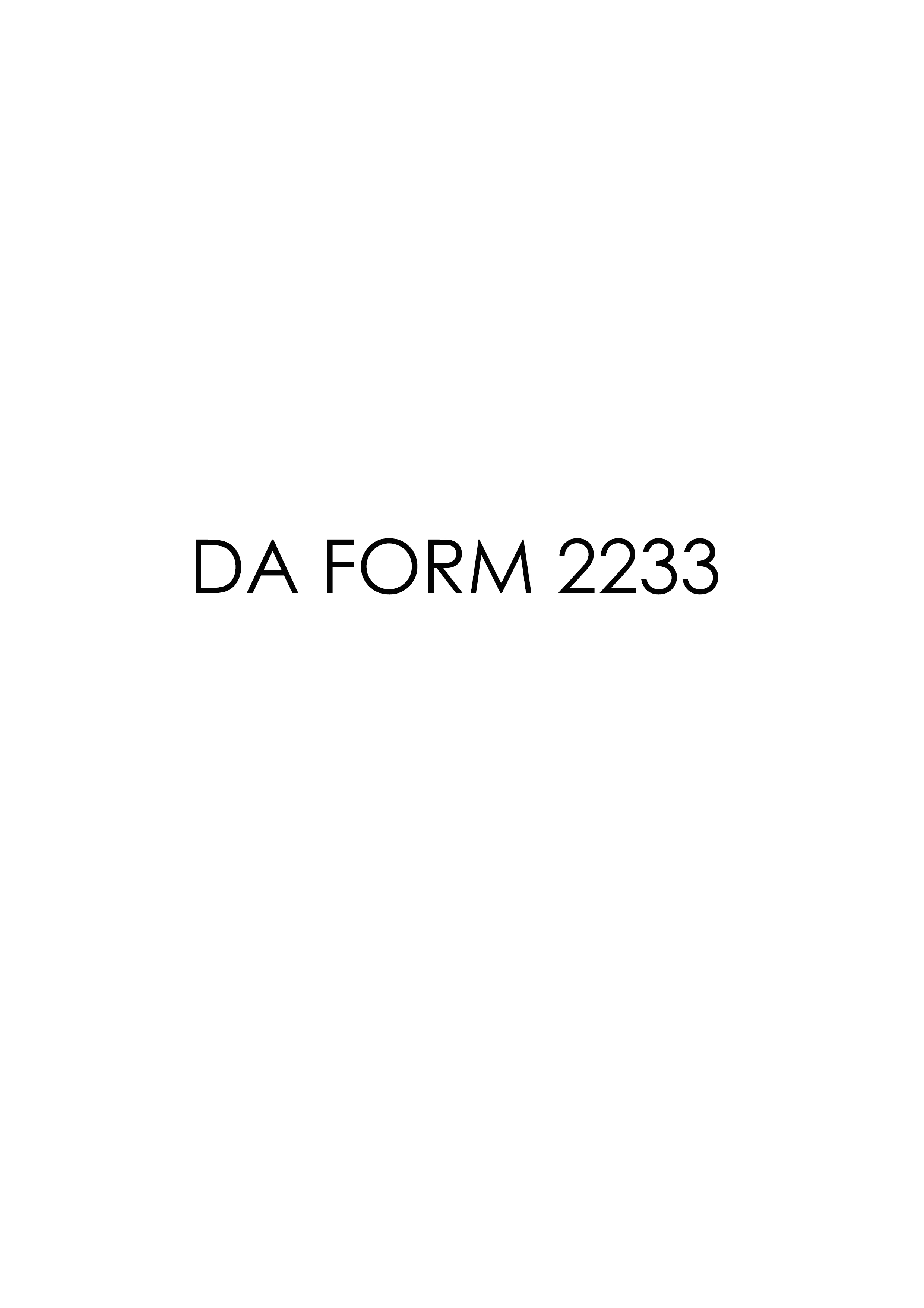 Download Fillable da Form 2233