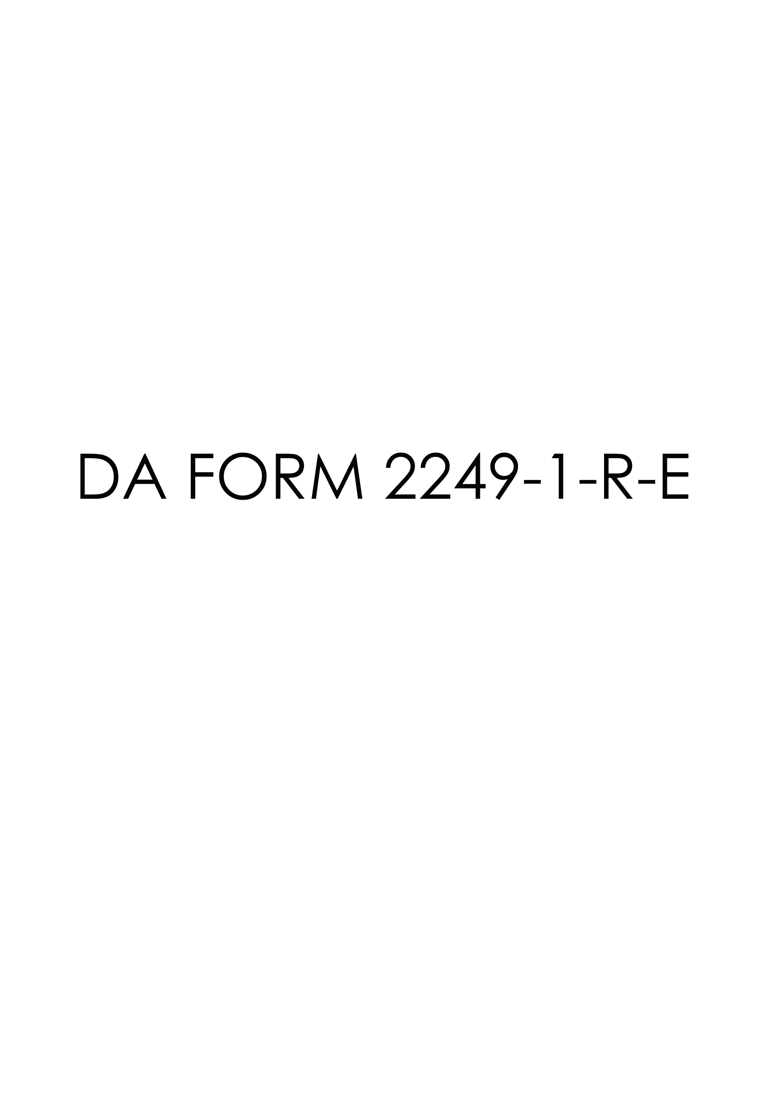 Download Fillable da Form 2249-1-R-E