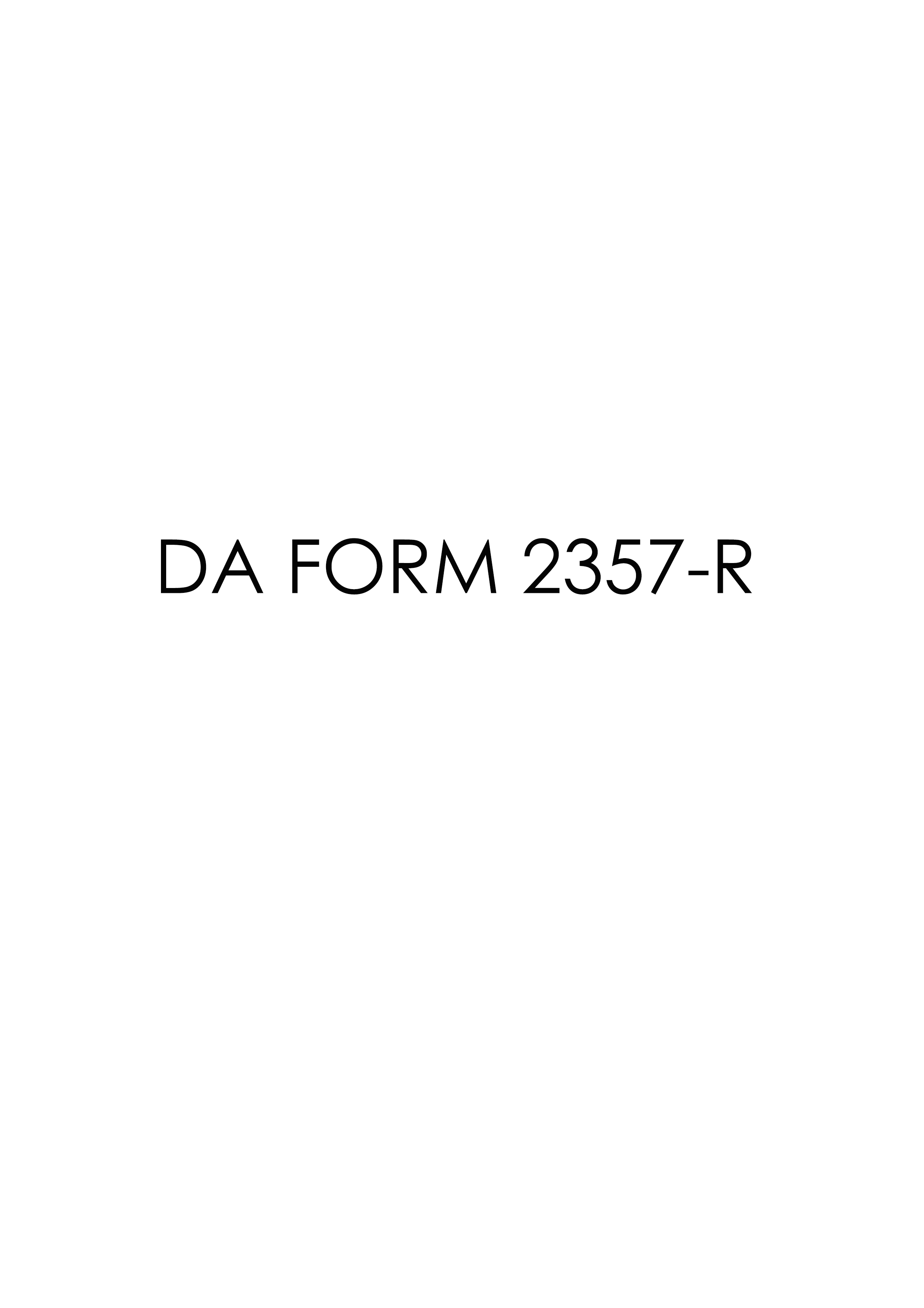 Download Fillable da Form 2357-R