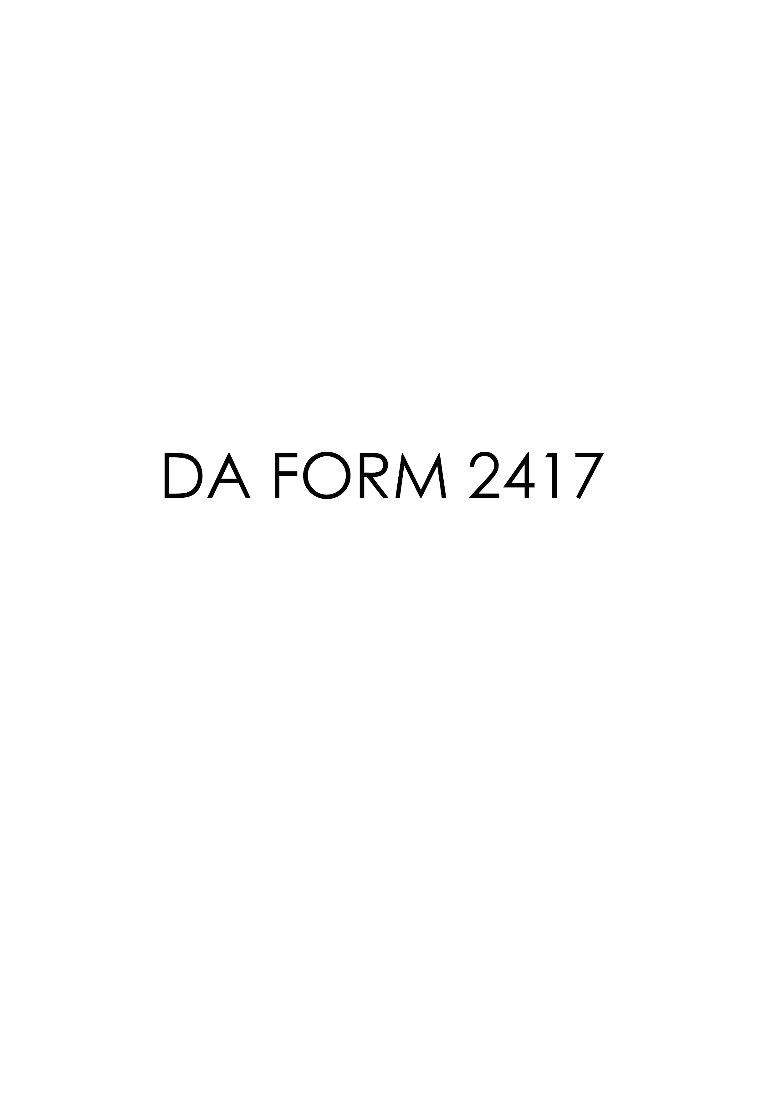Download Fillable da Form 2417