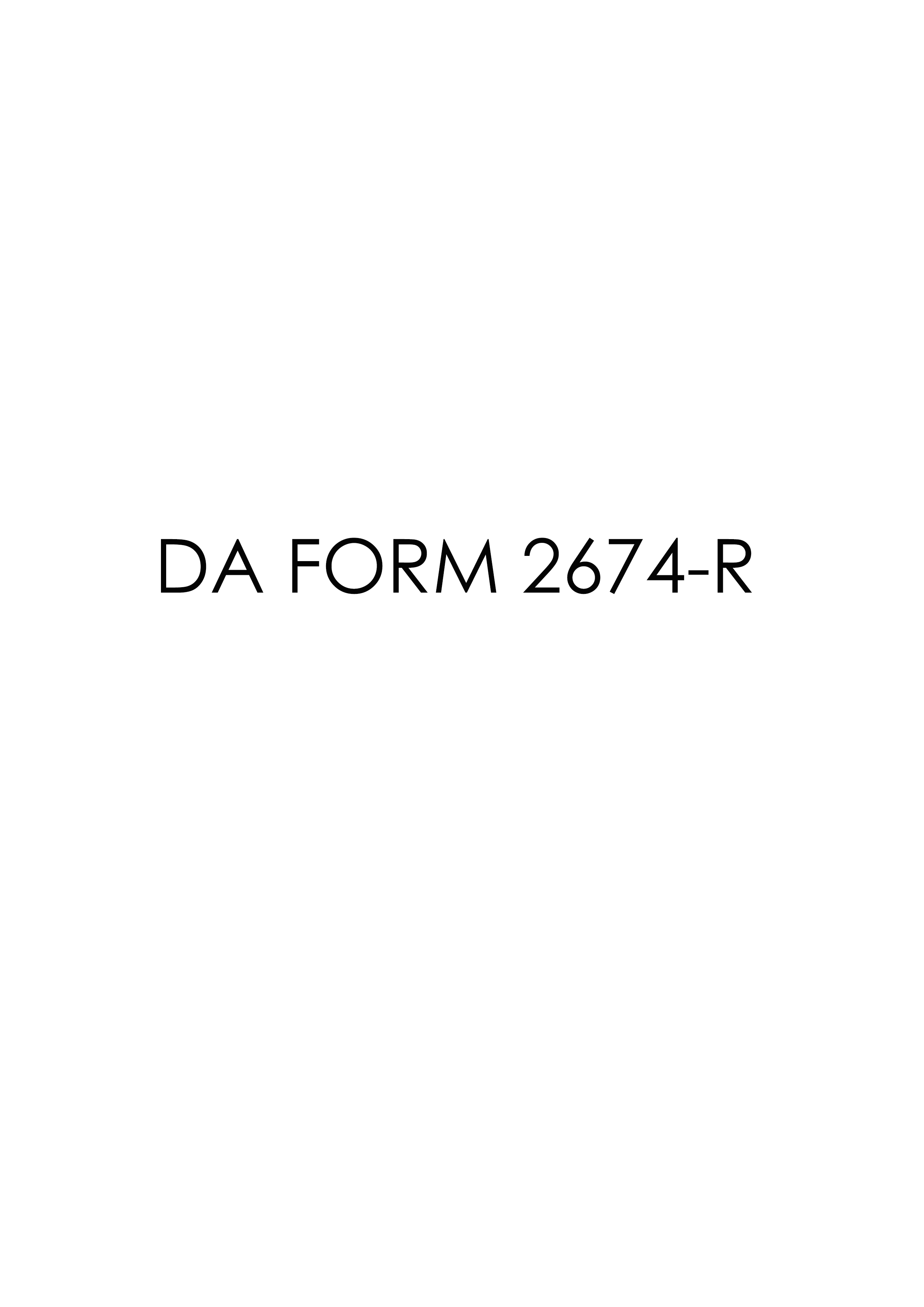 Download Fillable da Form 2674-R