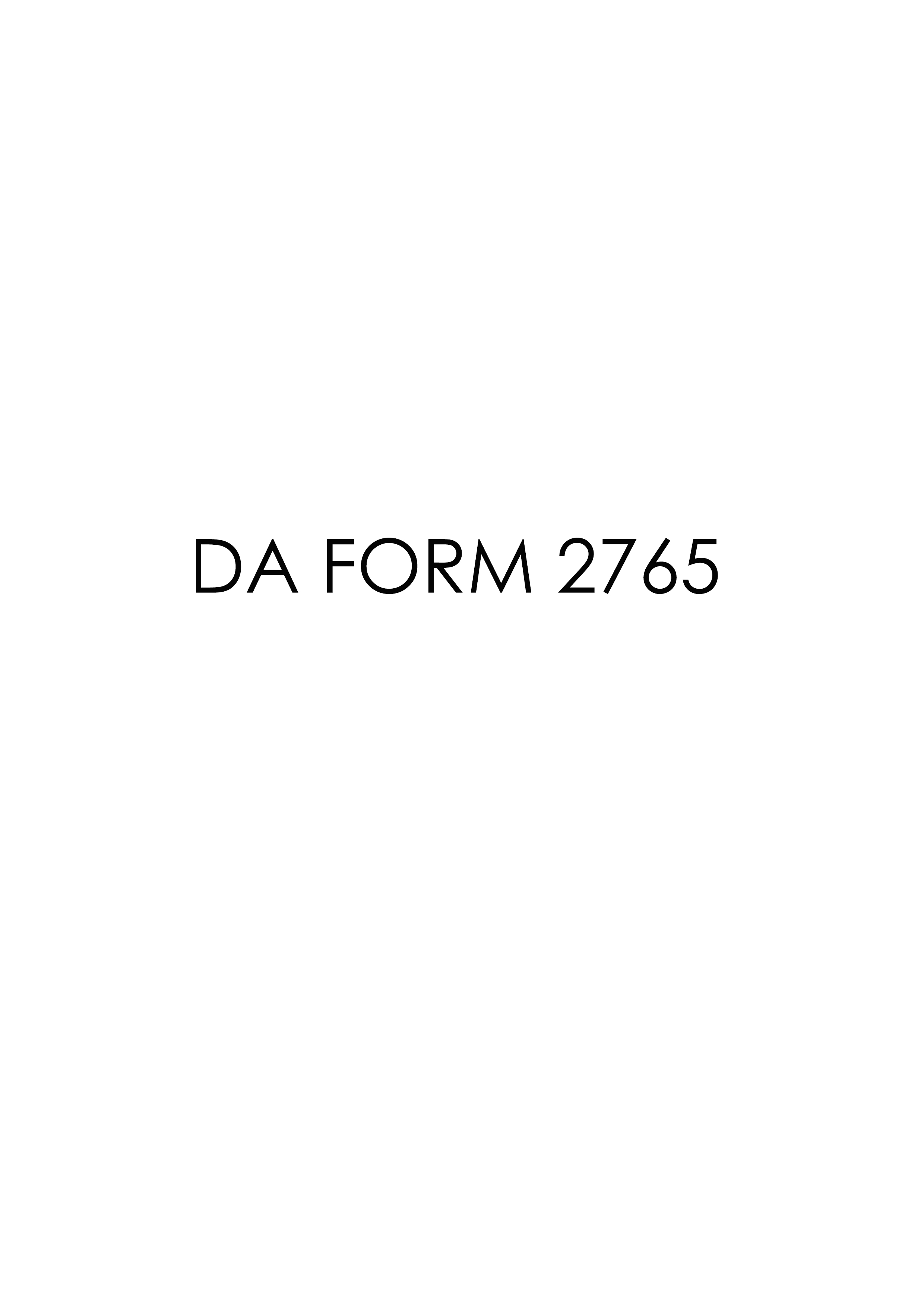 Download Fillable da Form 2765