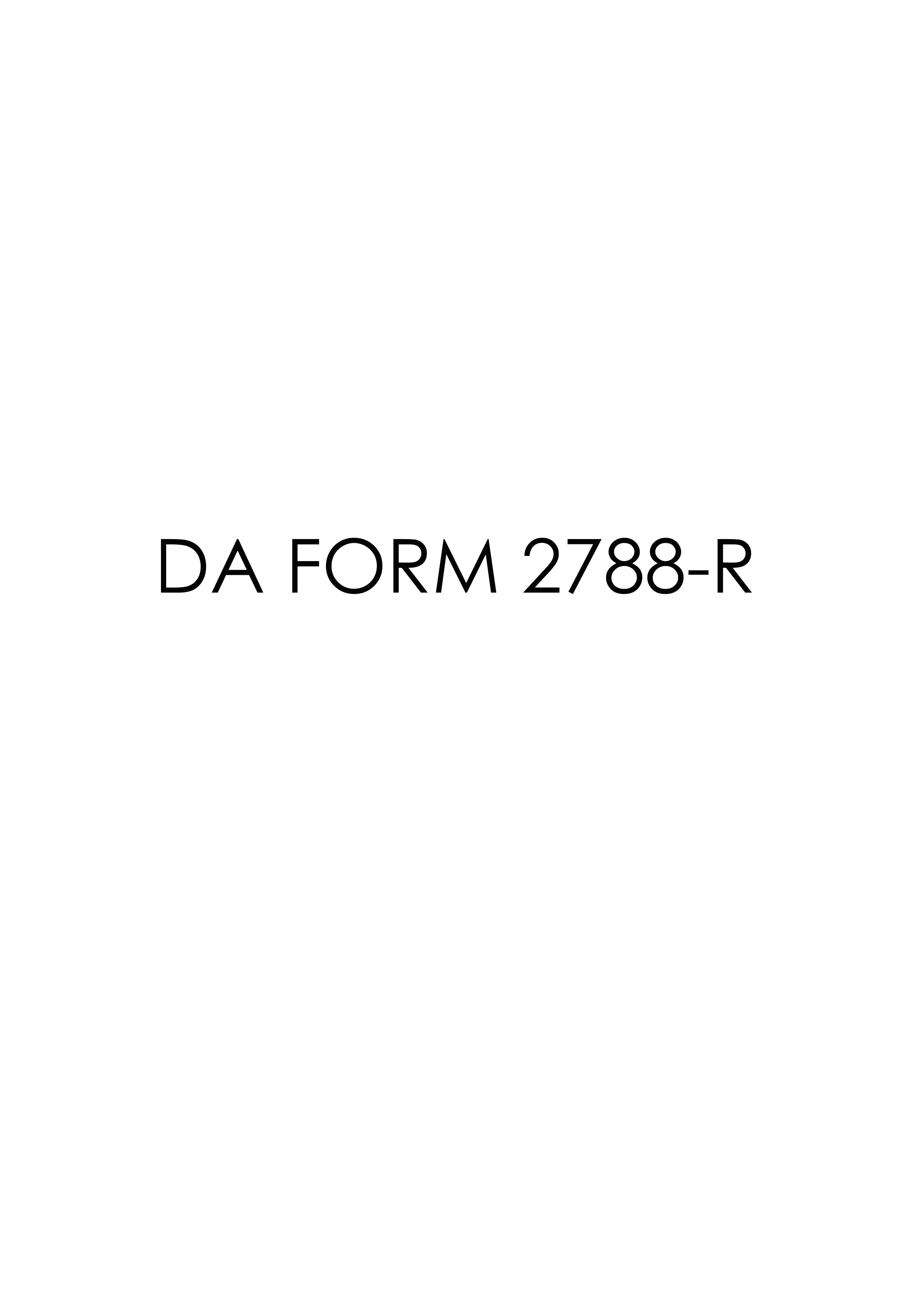 Download Fillable da Form 2788-R