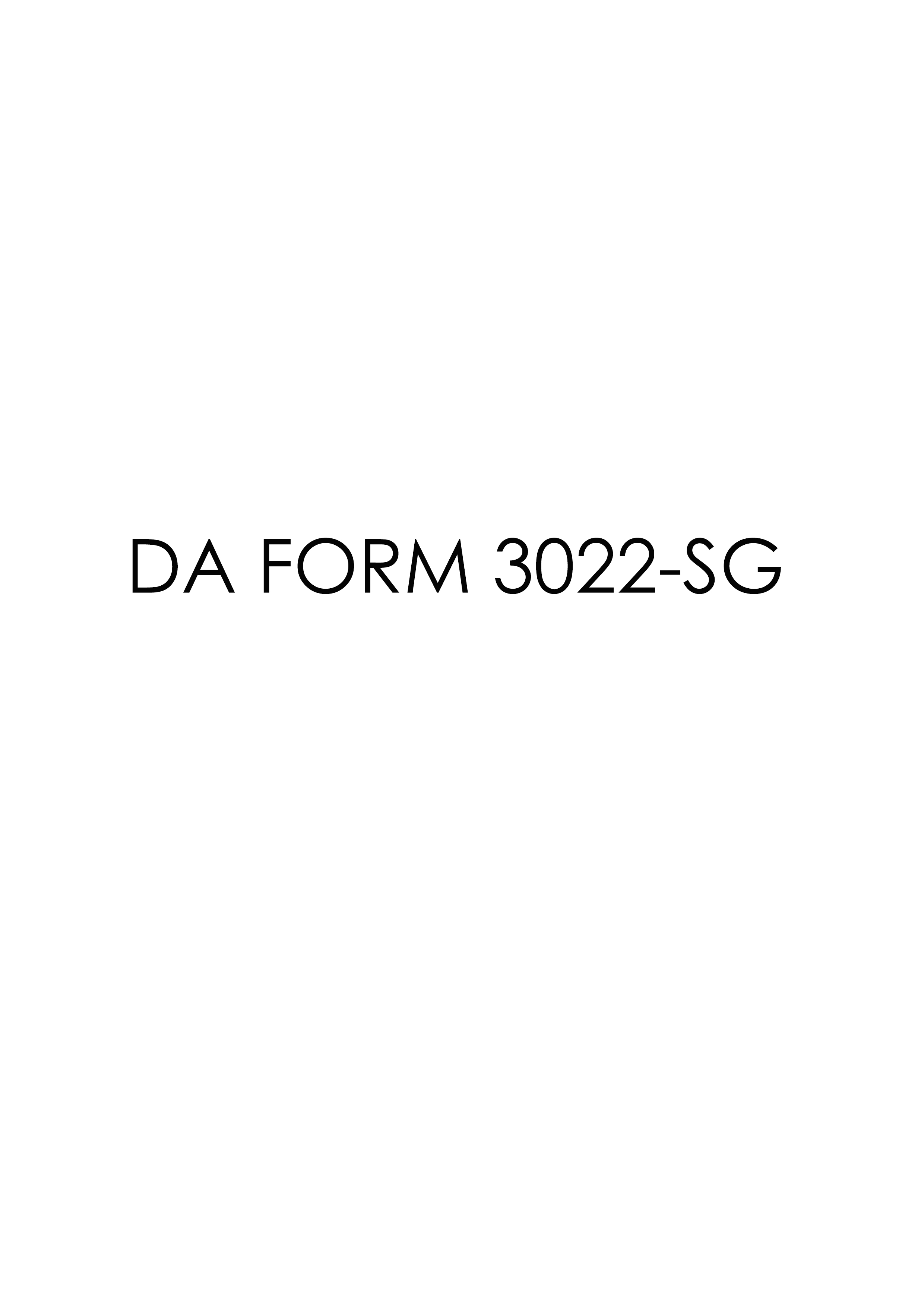 Download Fillable da Form 3022-SG