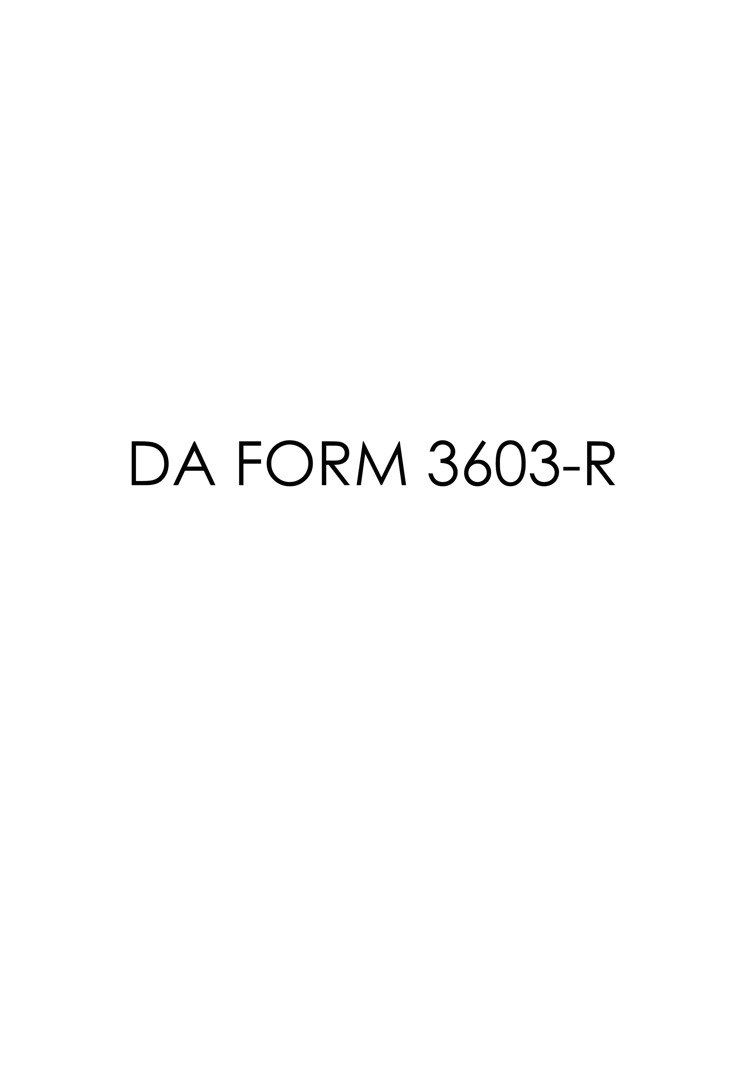 Download Fillable da Form 3603-R