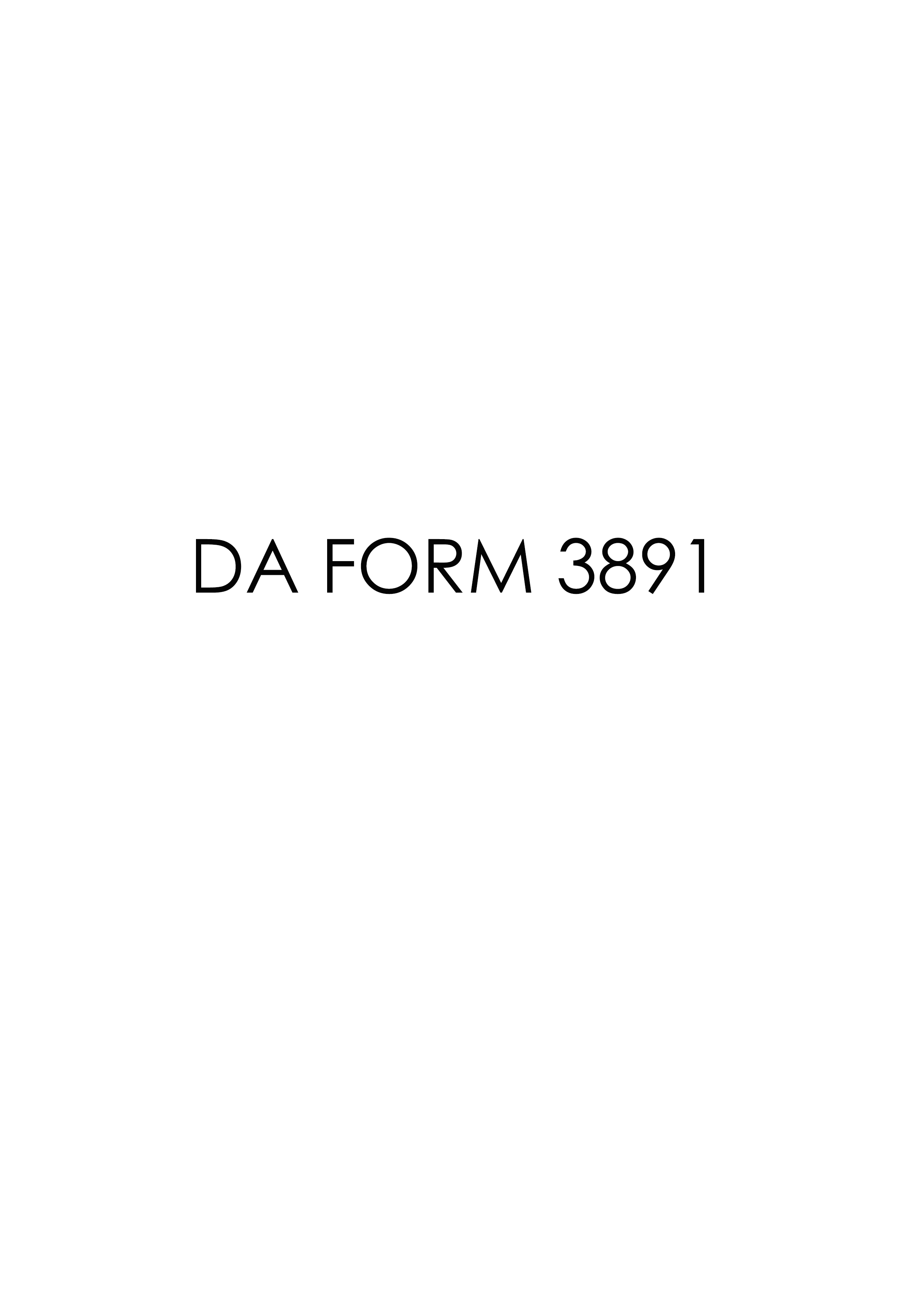 Download Fillable da Form 3891