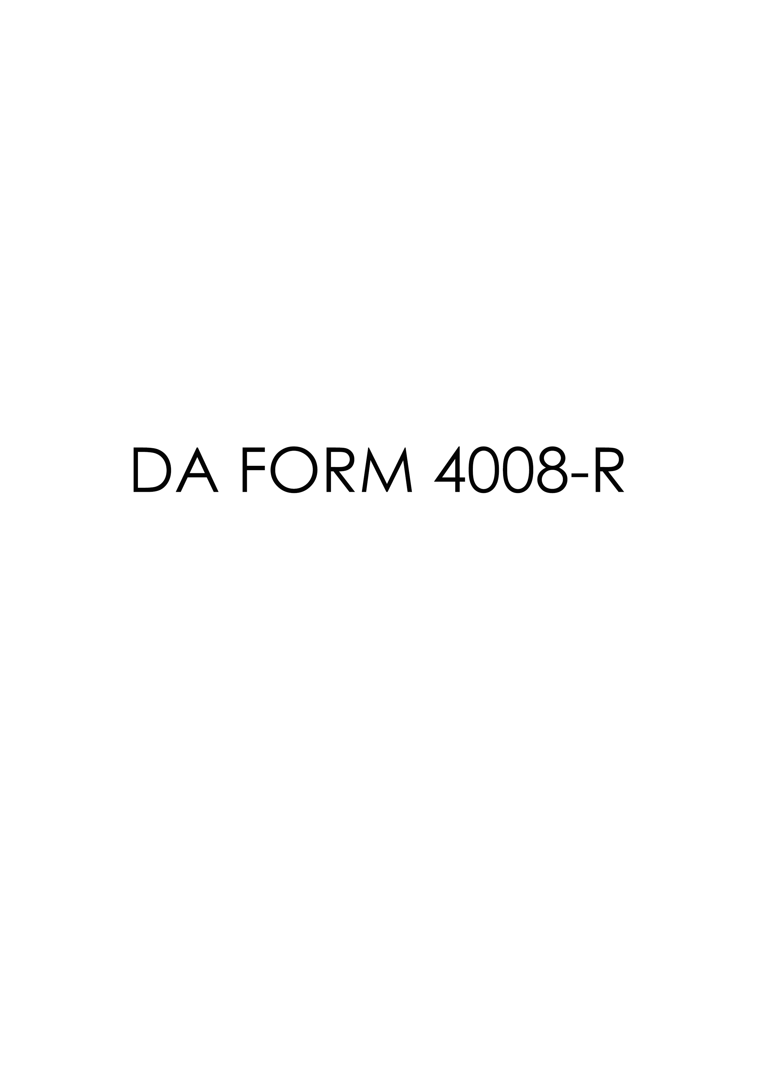Download Fillable da Form 4008-R