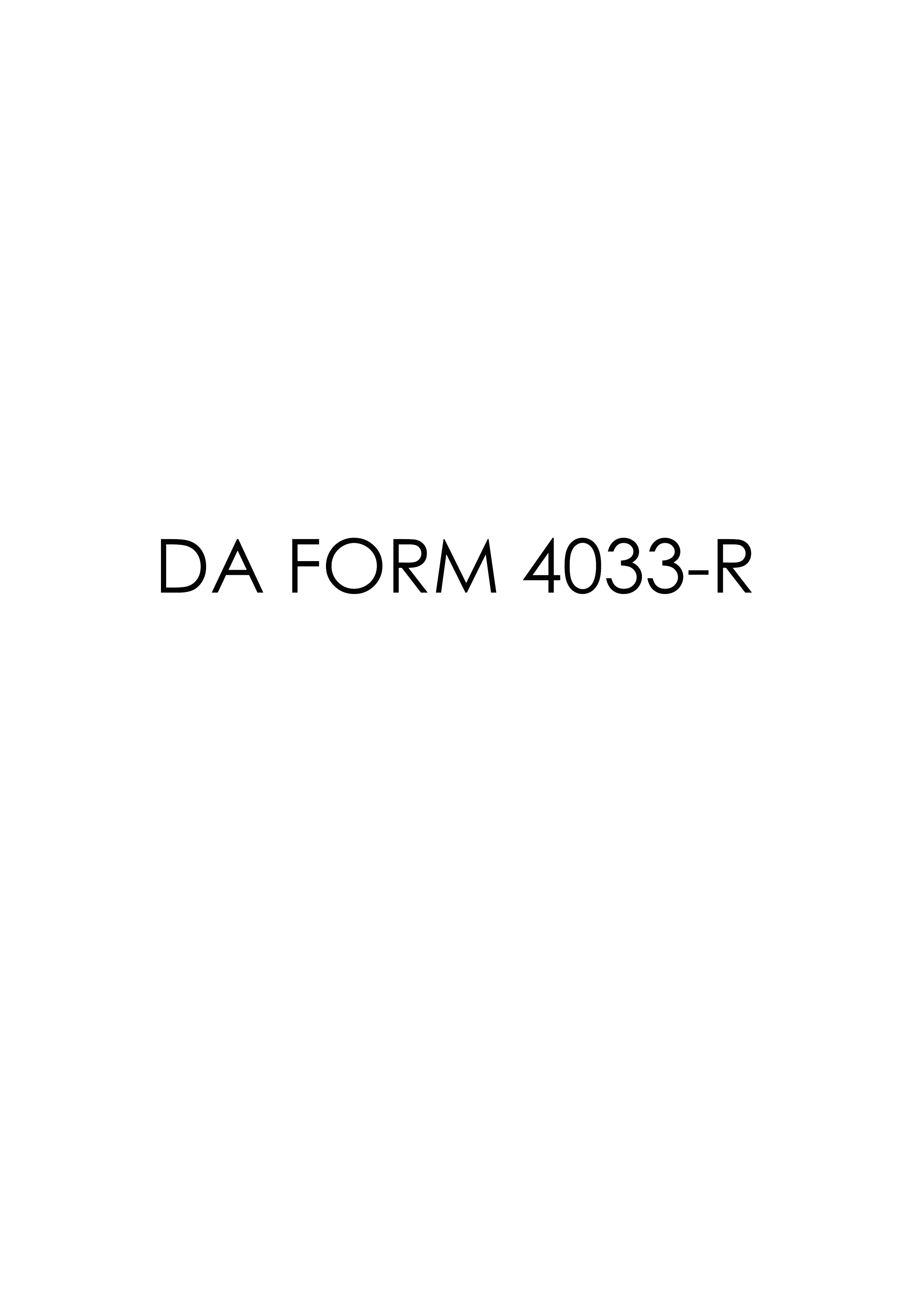 Download Fillable da Form 4033-R