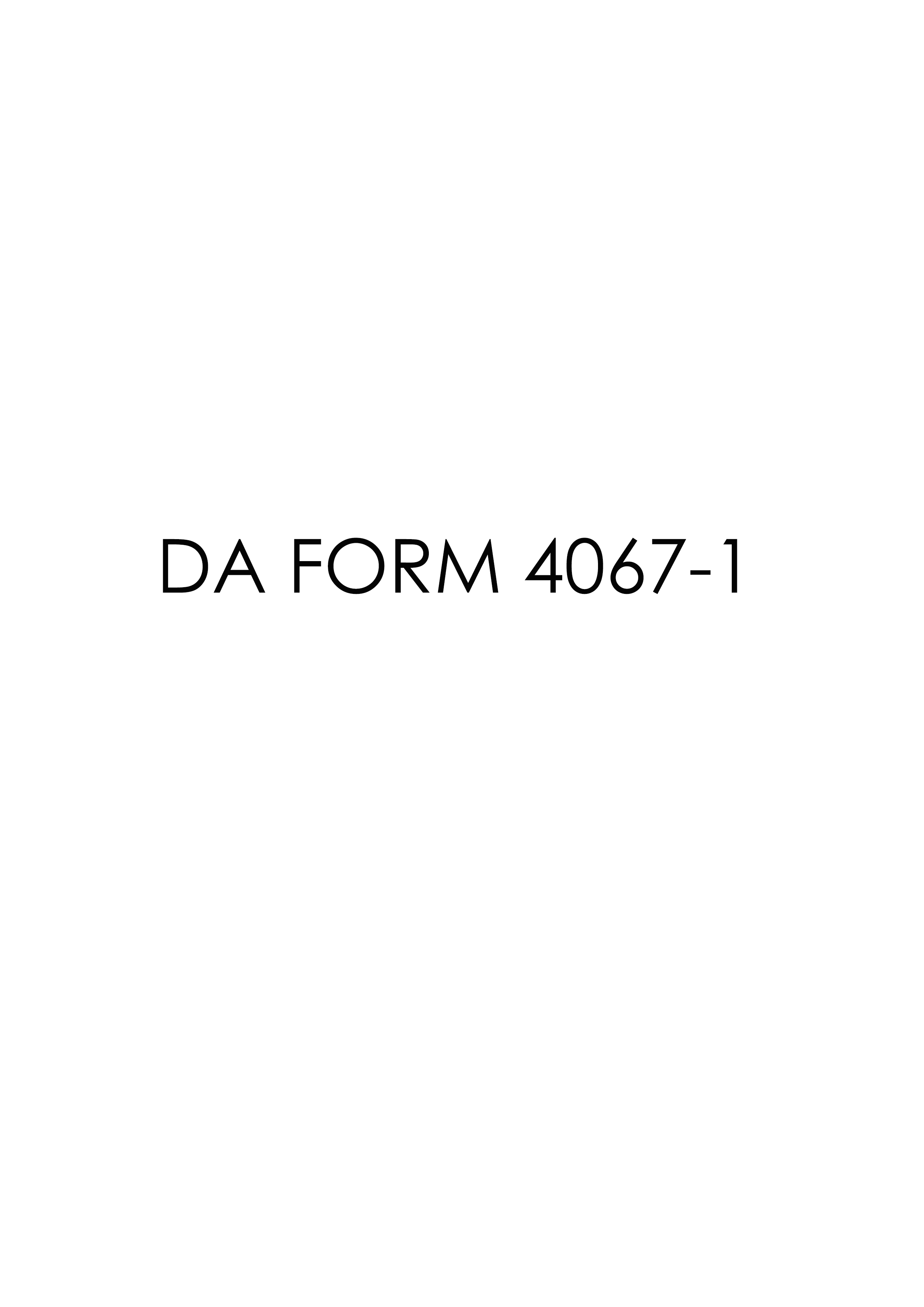 Download Fillable da Form 4067-1