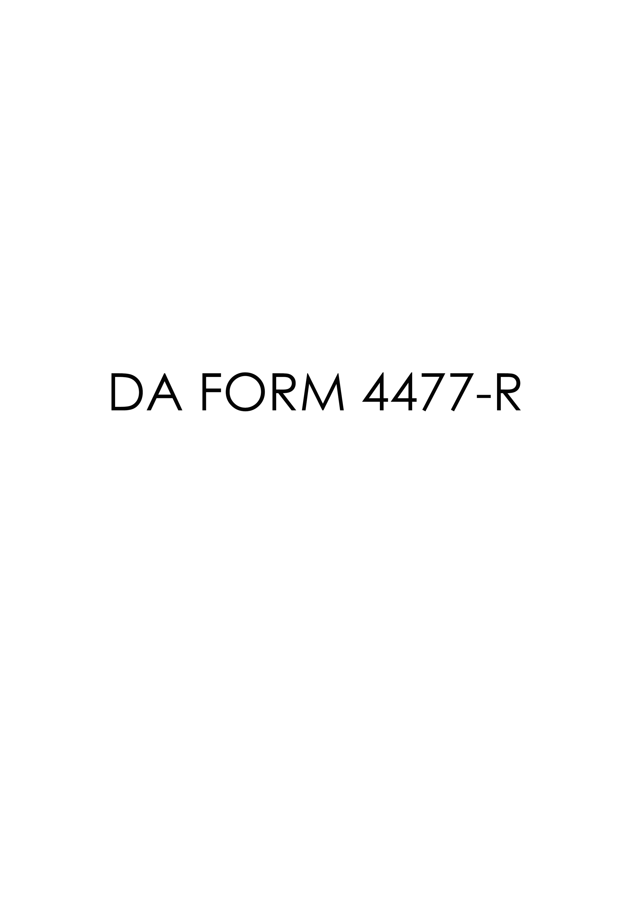 Download Fillable da Form 4477-R