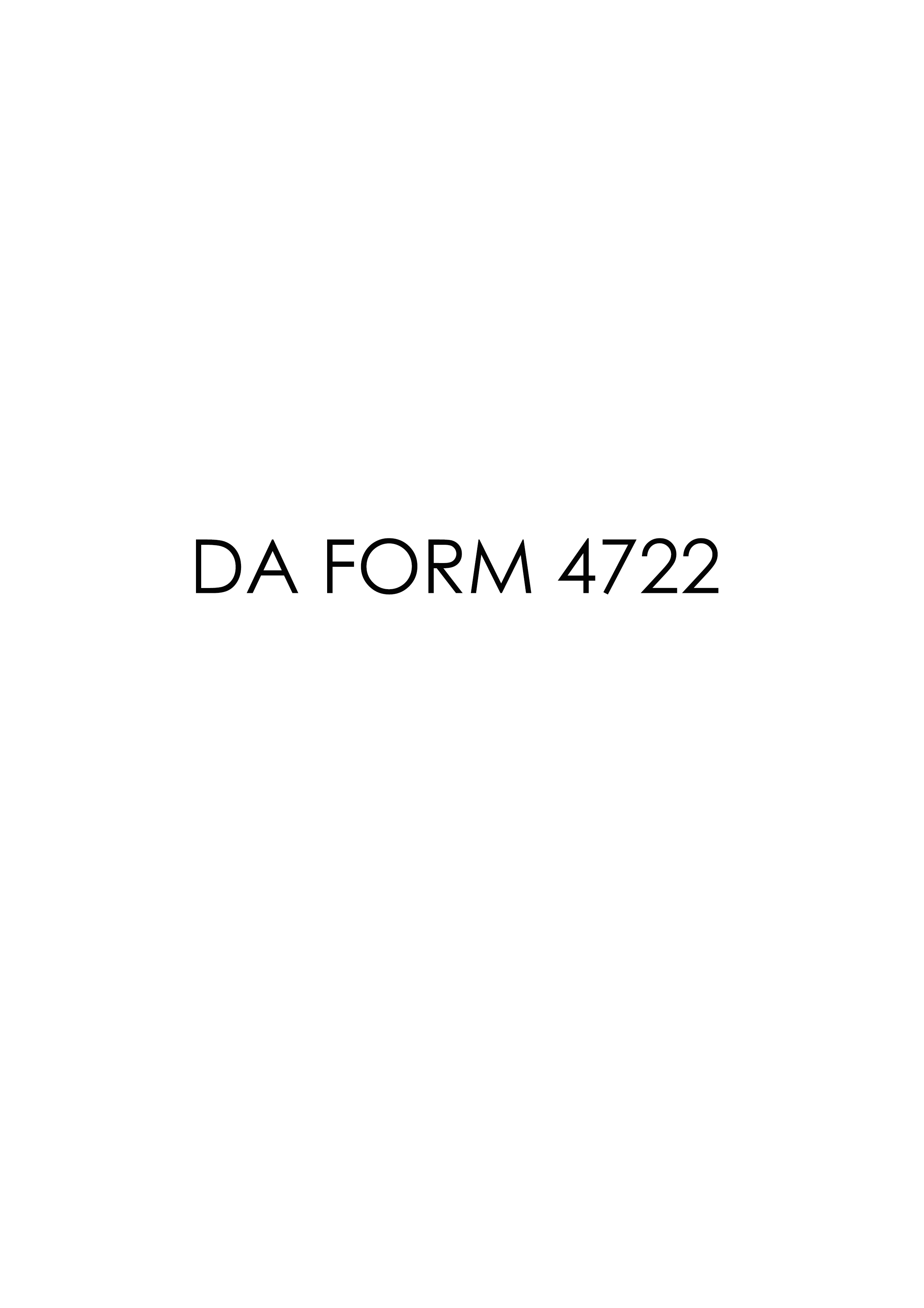Download Fillable da Form 4722