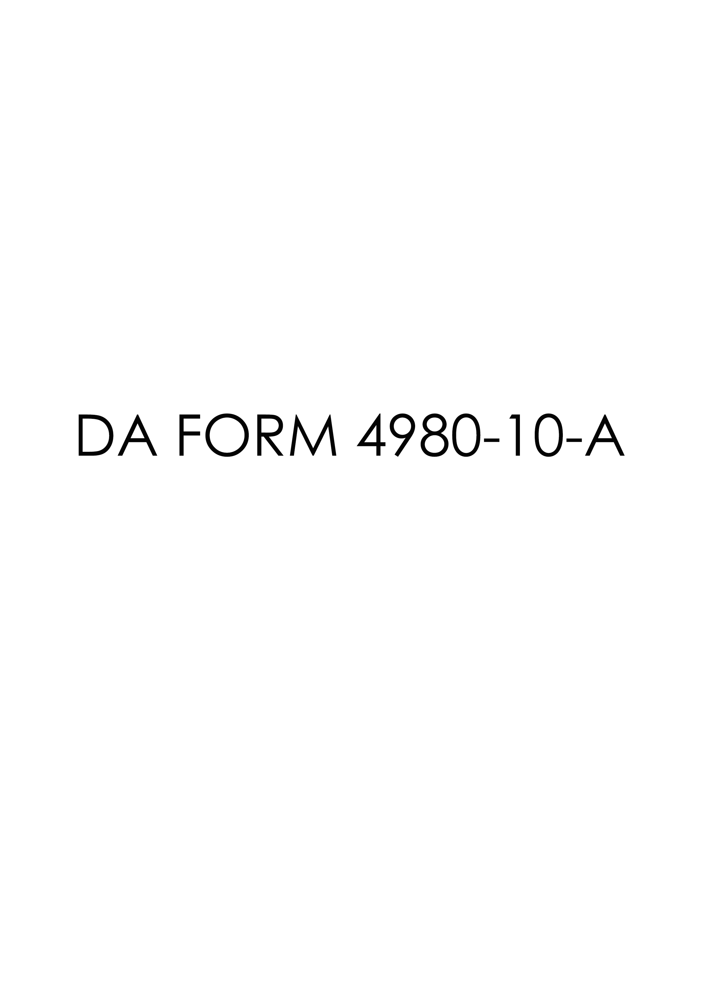 Download Fillable da Form 4980-10-A