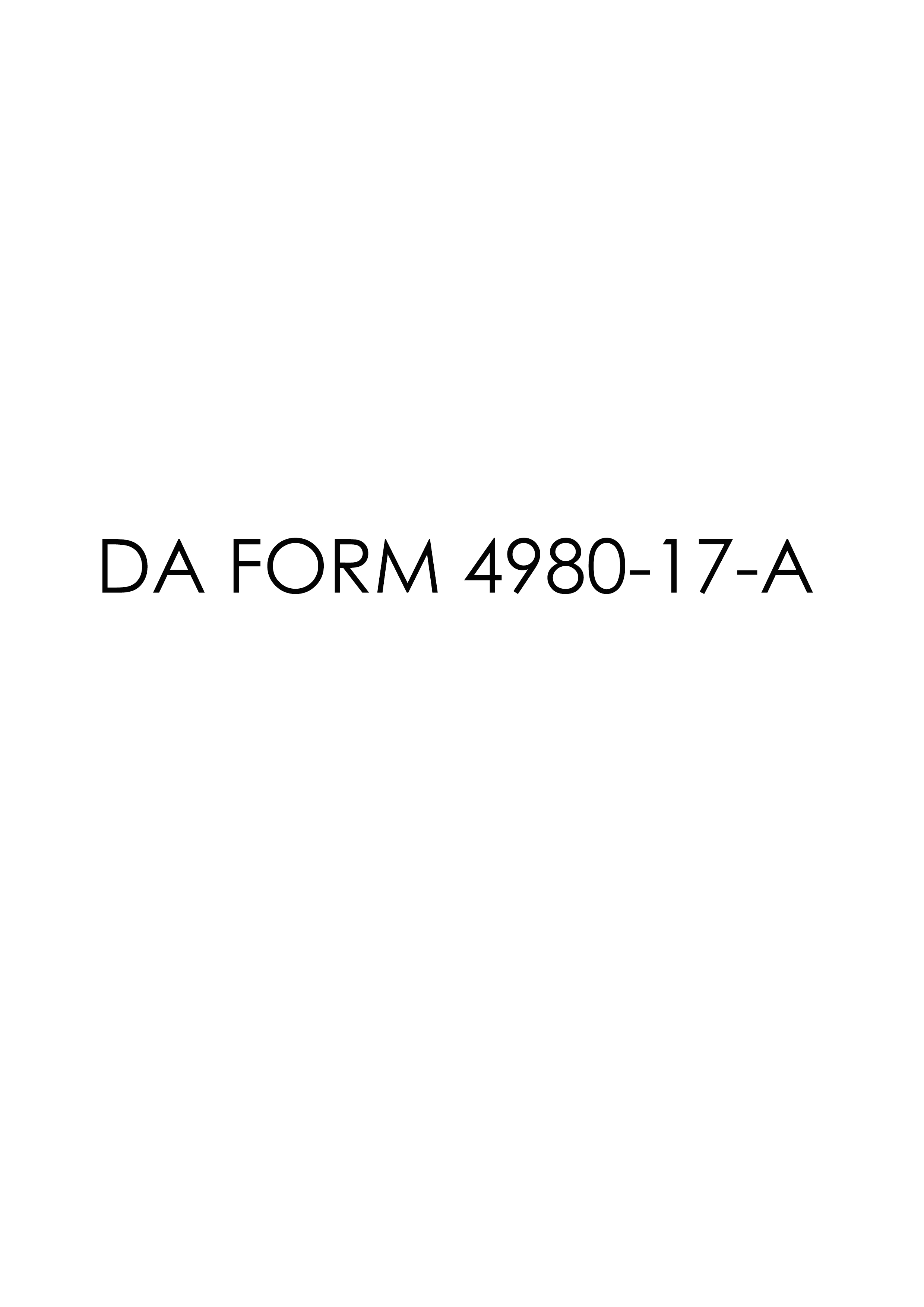 Download Fillable da Form 4980-17-A