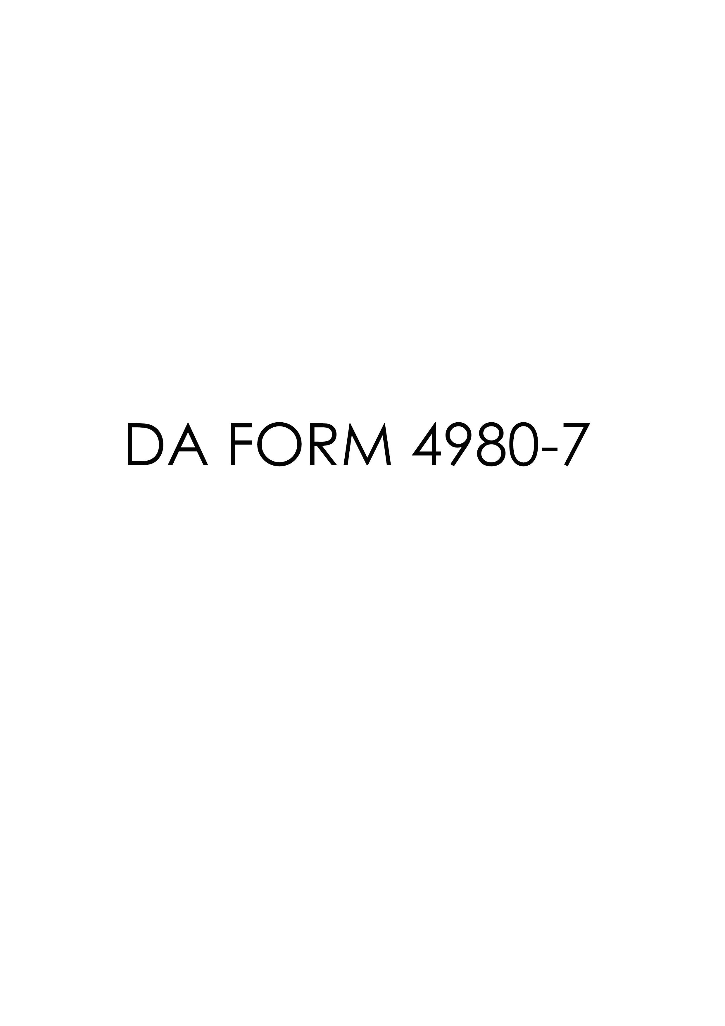 Download Fillable da Form 4980-7