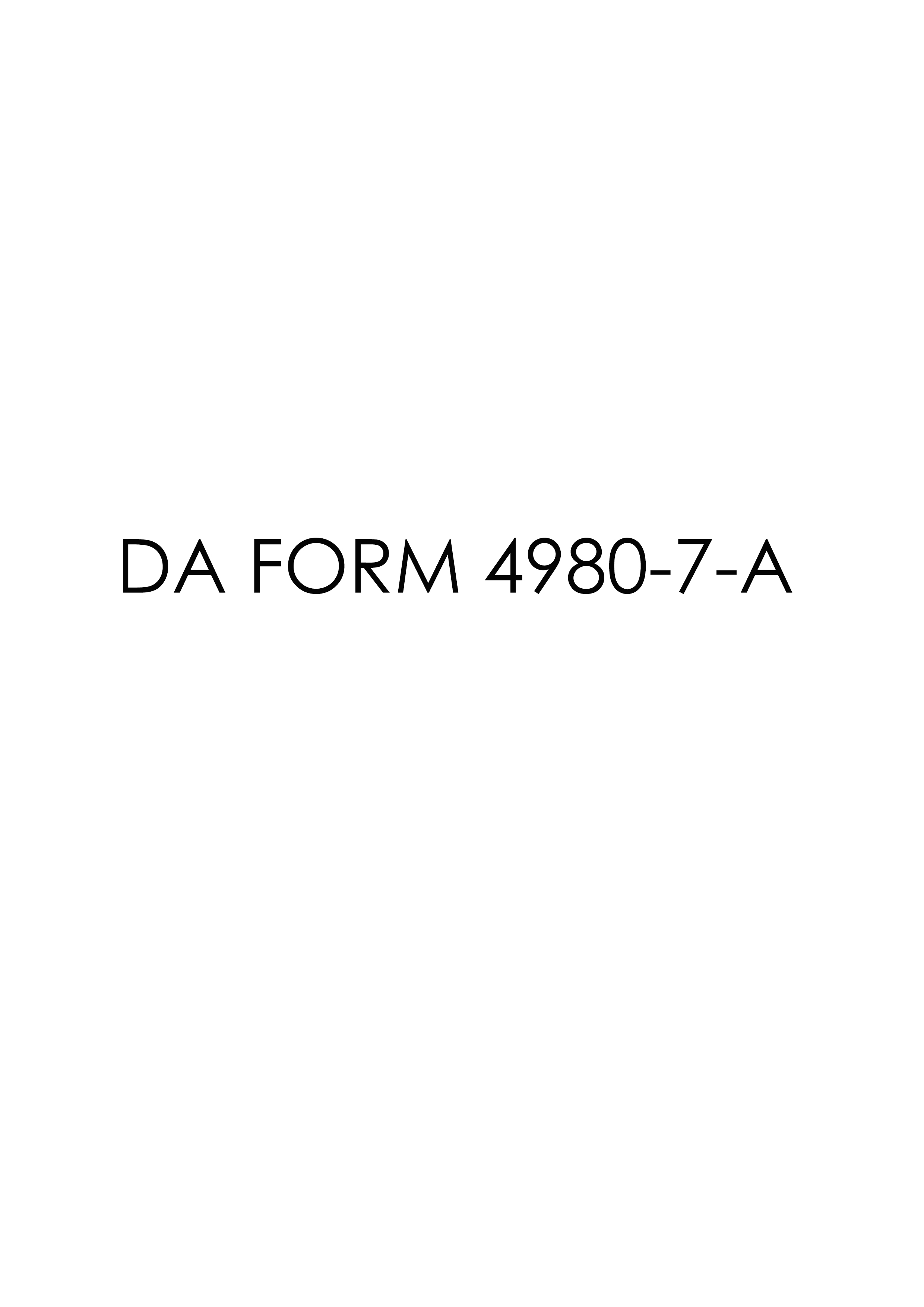 Download Fillable da Form 4980-7-A