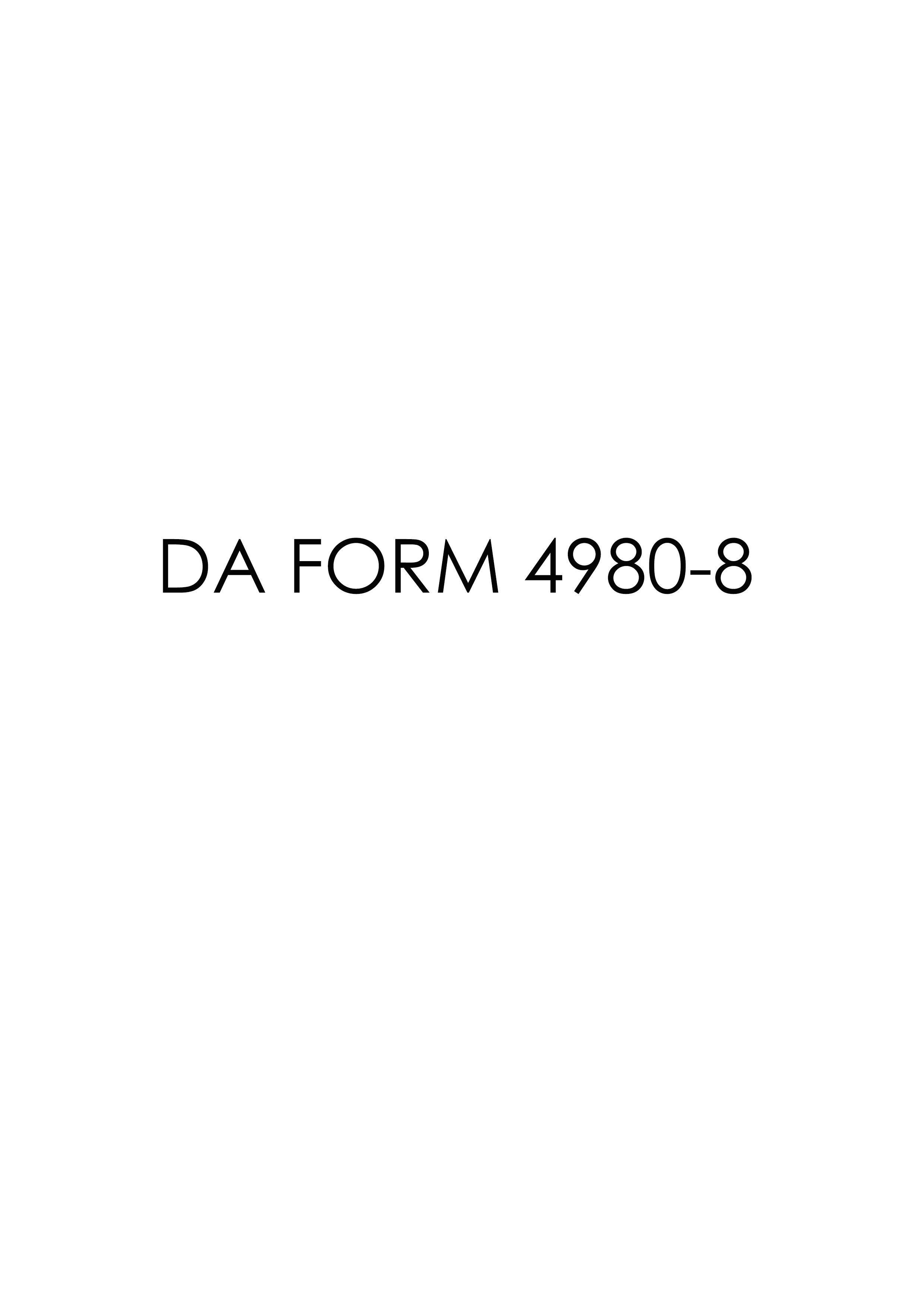 Download Fillable da Form 4980-8