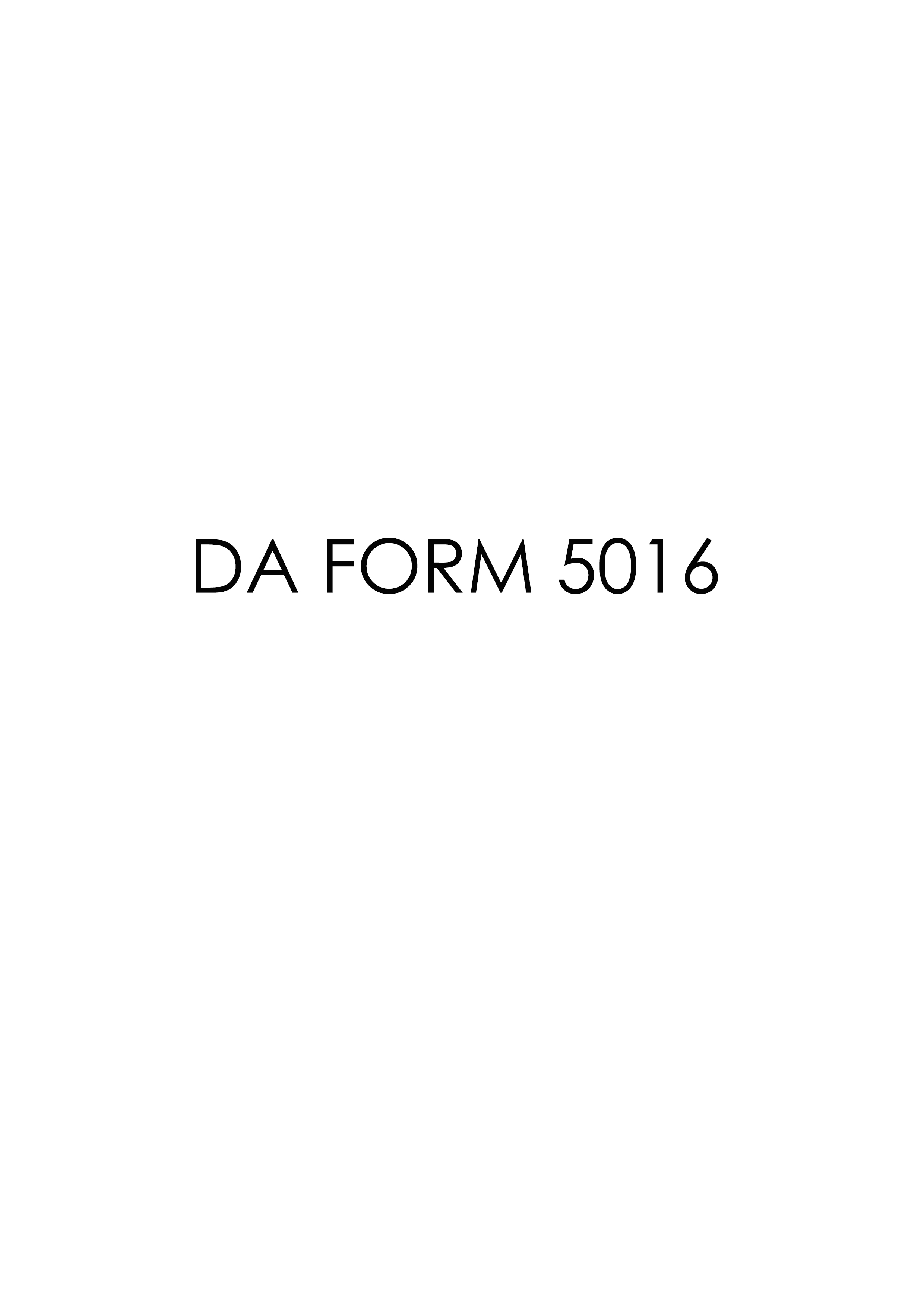 Download Fillable da Form 5016