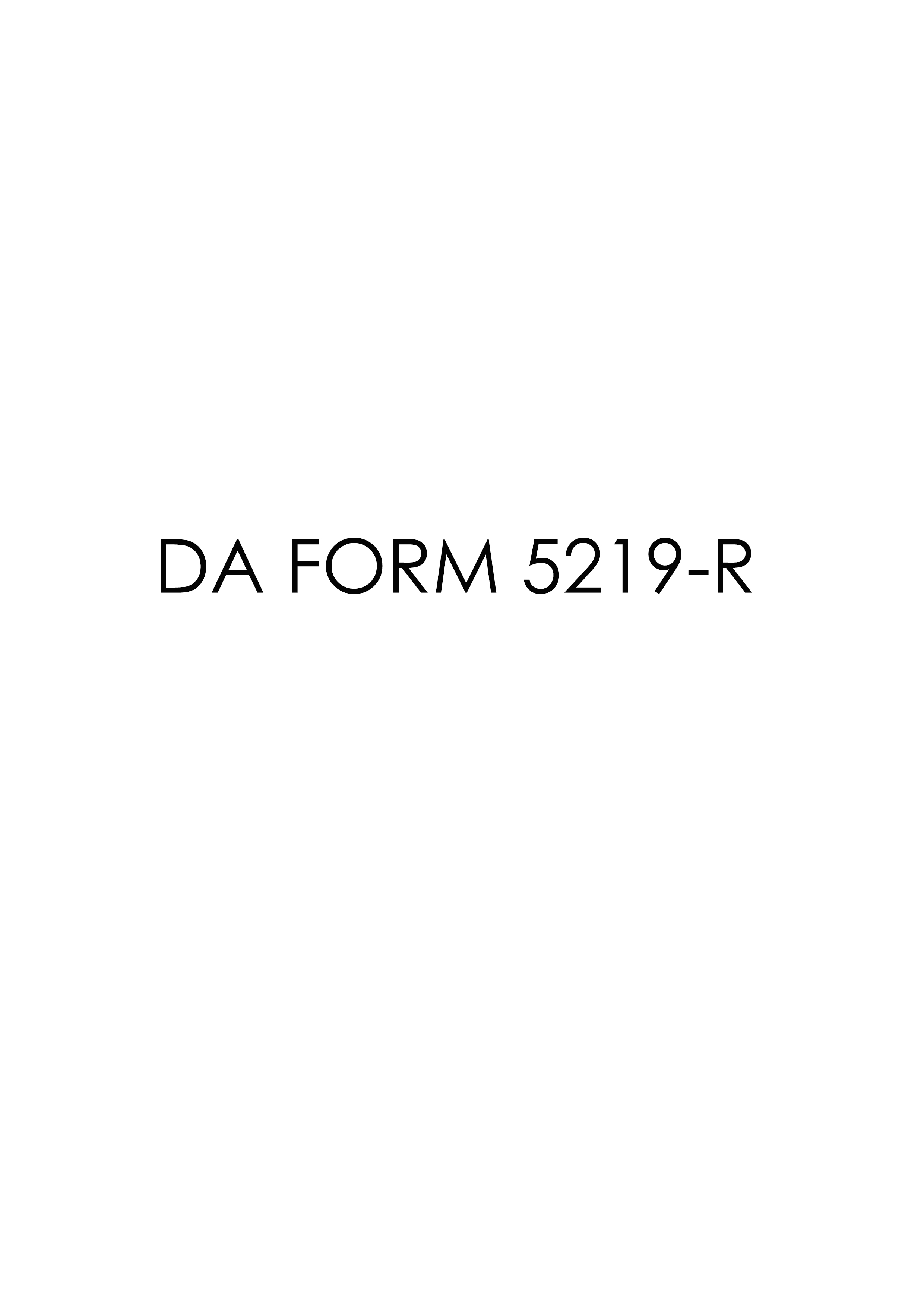 Download Fillable da Form 5219-R