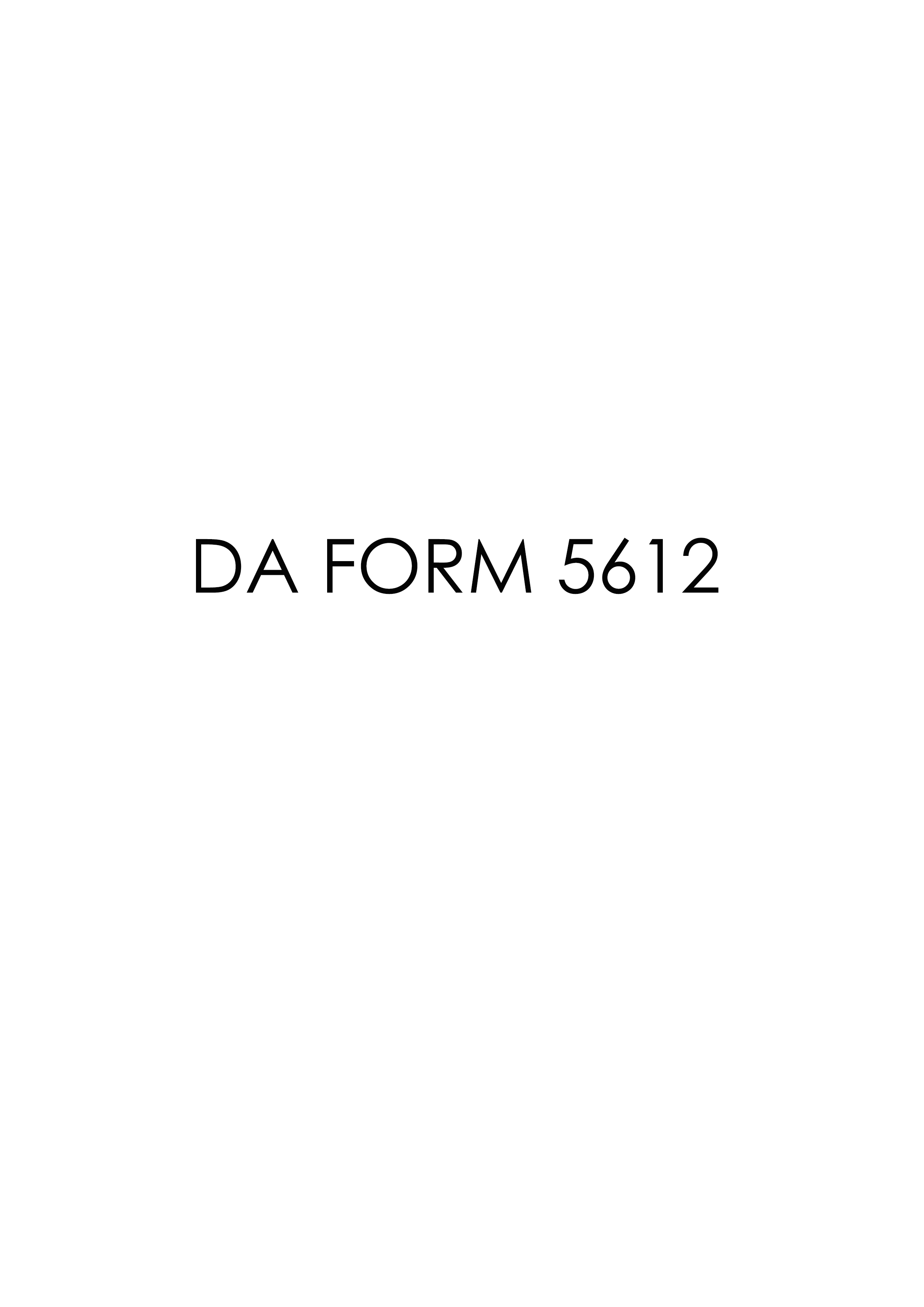 Download Fillable da Form 5612