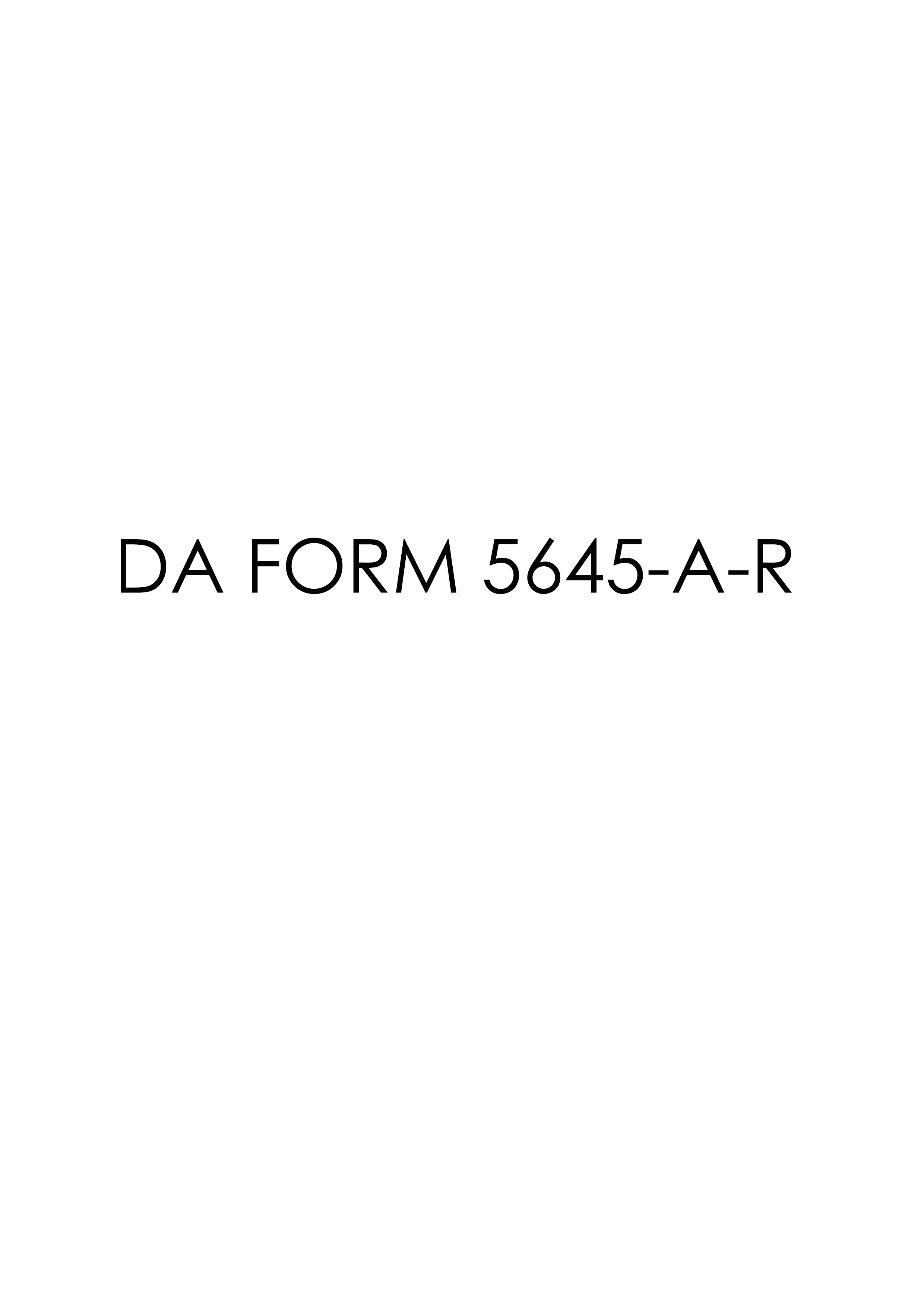 Download Fillable da Form 5645-A-R