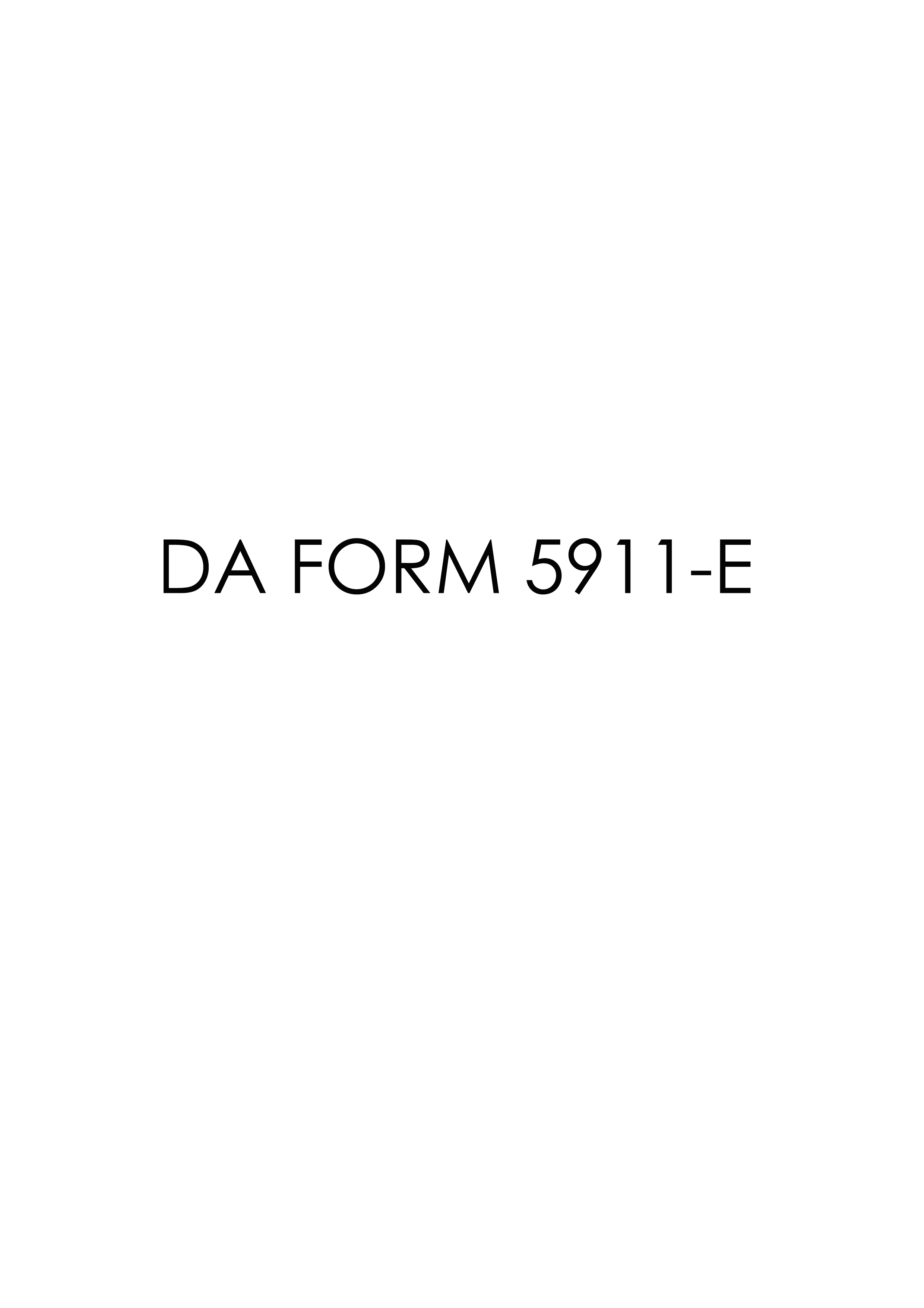Download Fillable da Form 5911-E