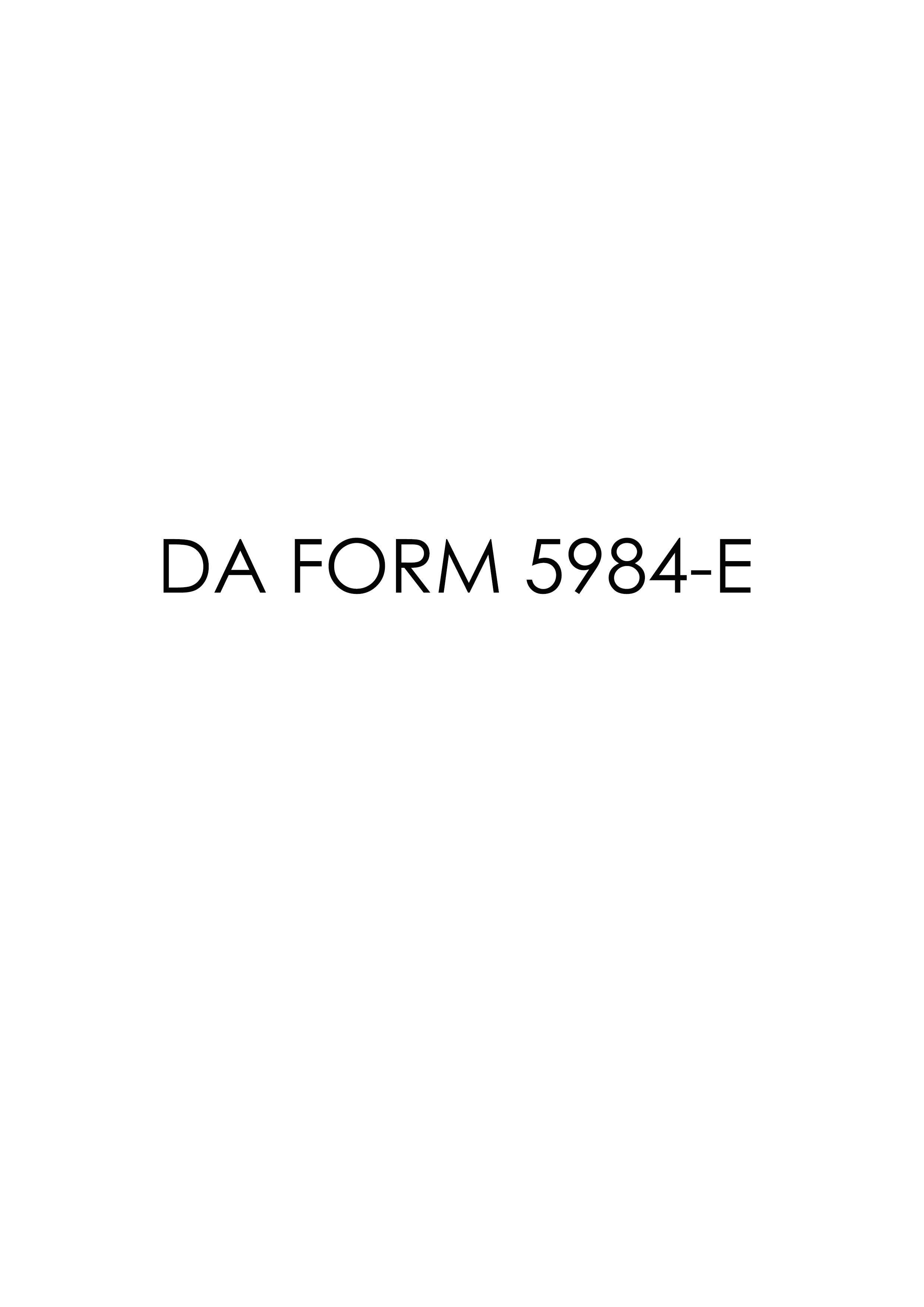 Download Fillable da Form 5984-E