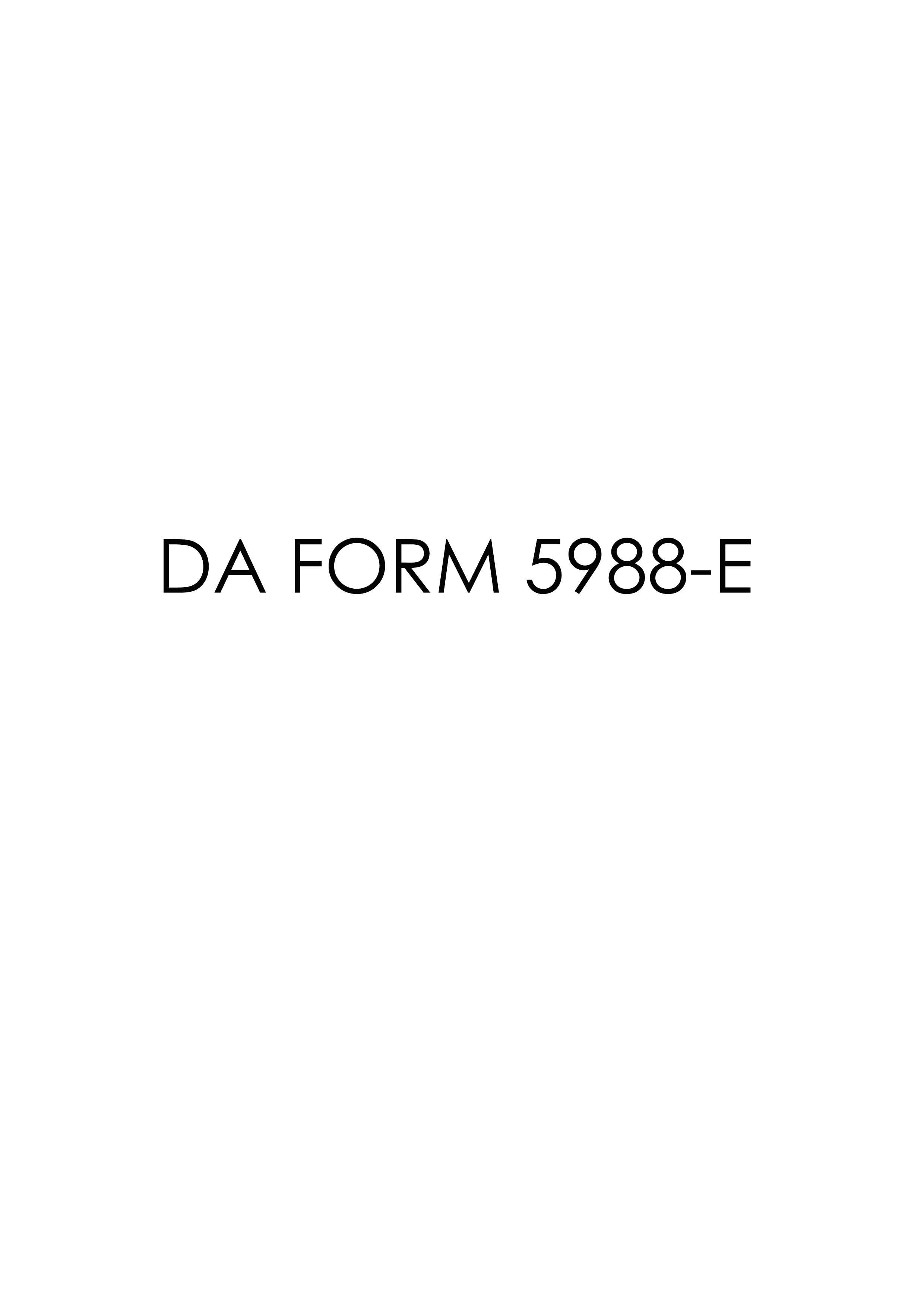 Download Fillable da Form 5988-E