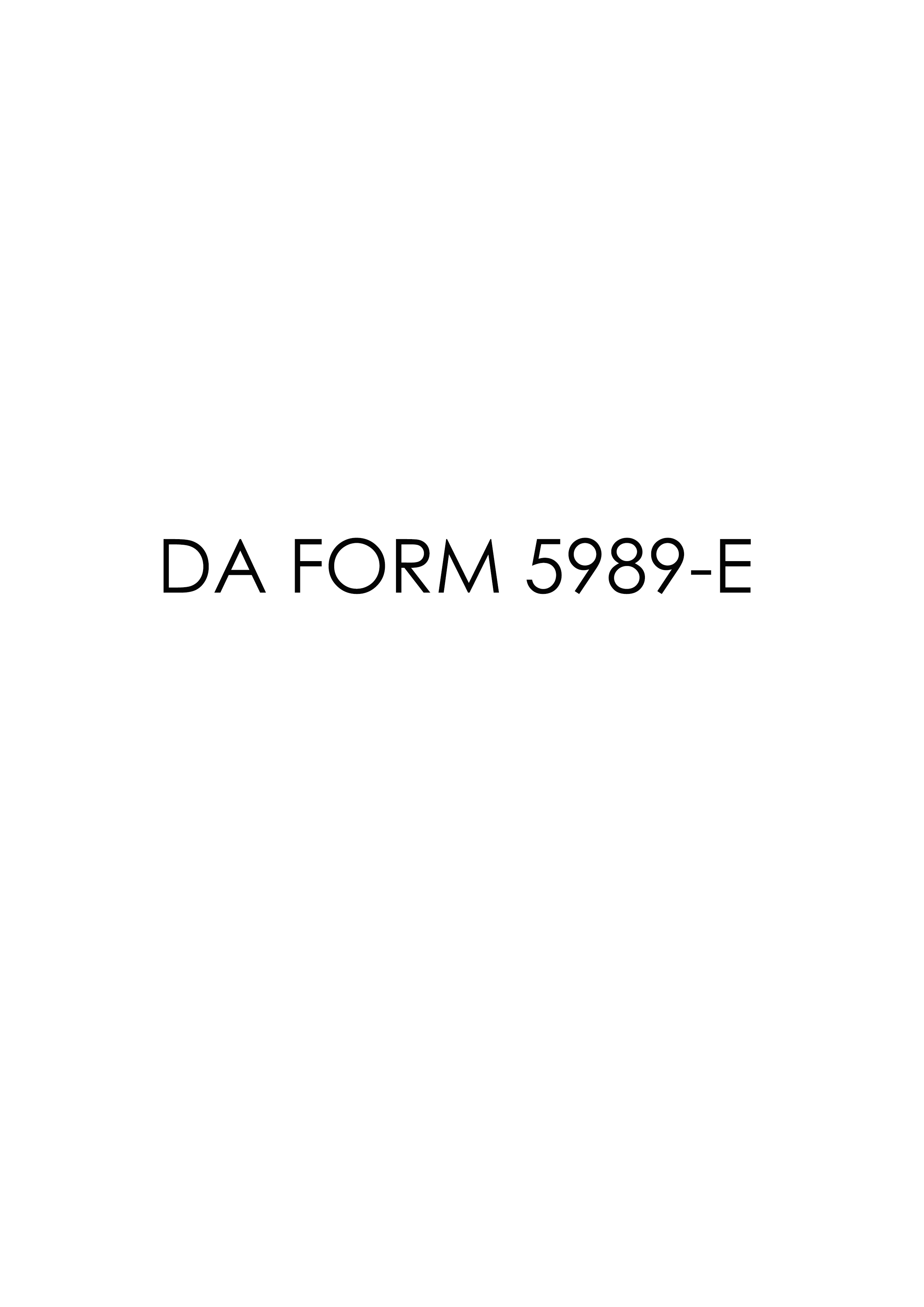 Download Fillable da Form 5989-E
