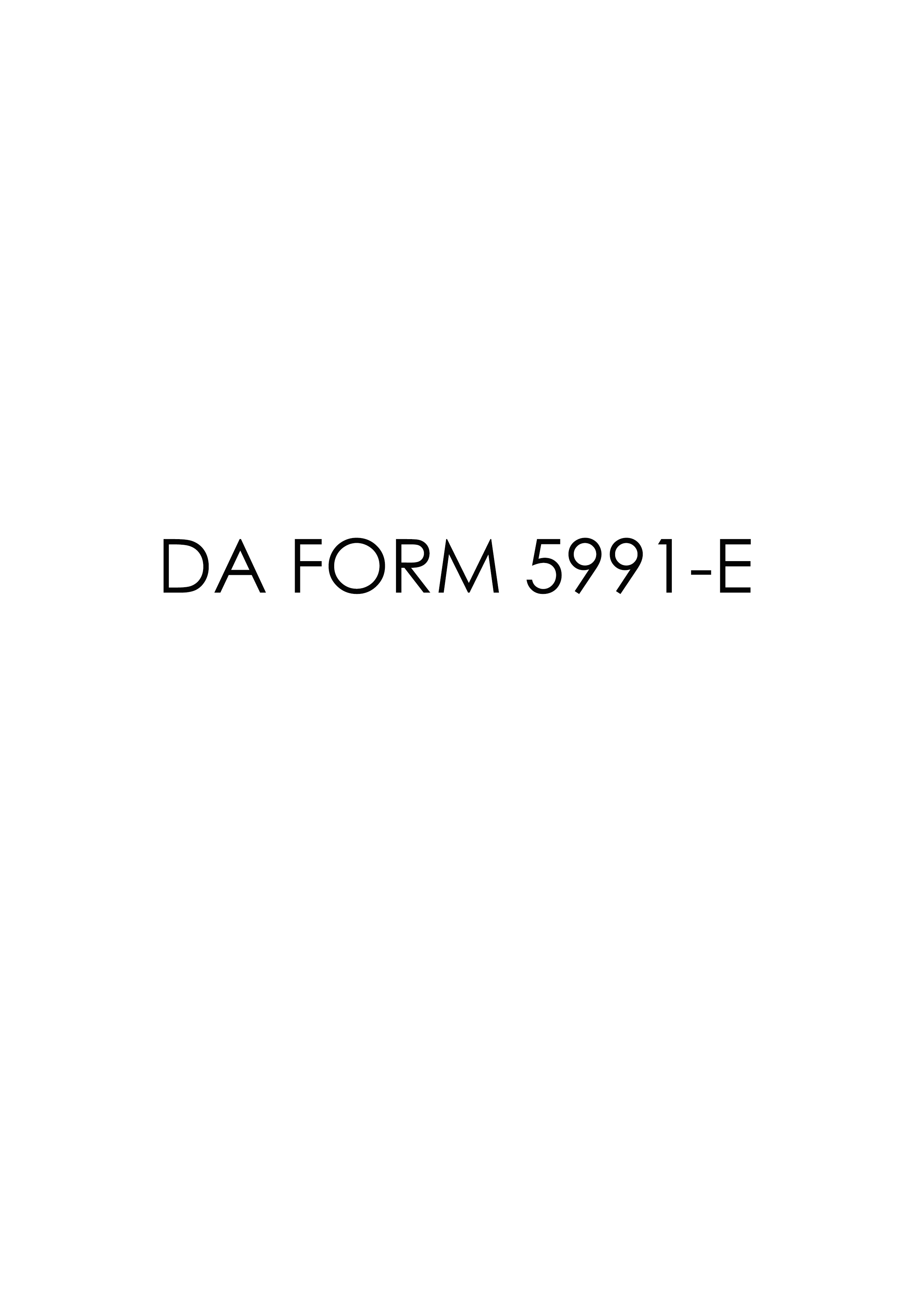 Download Fillable da Form 5991-E