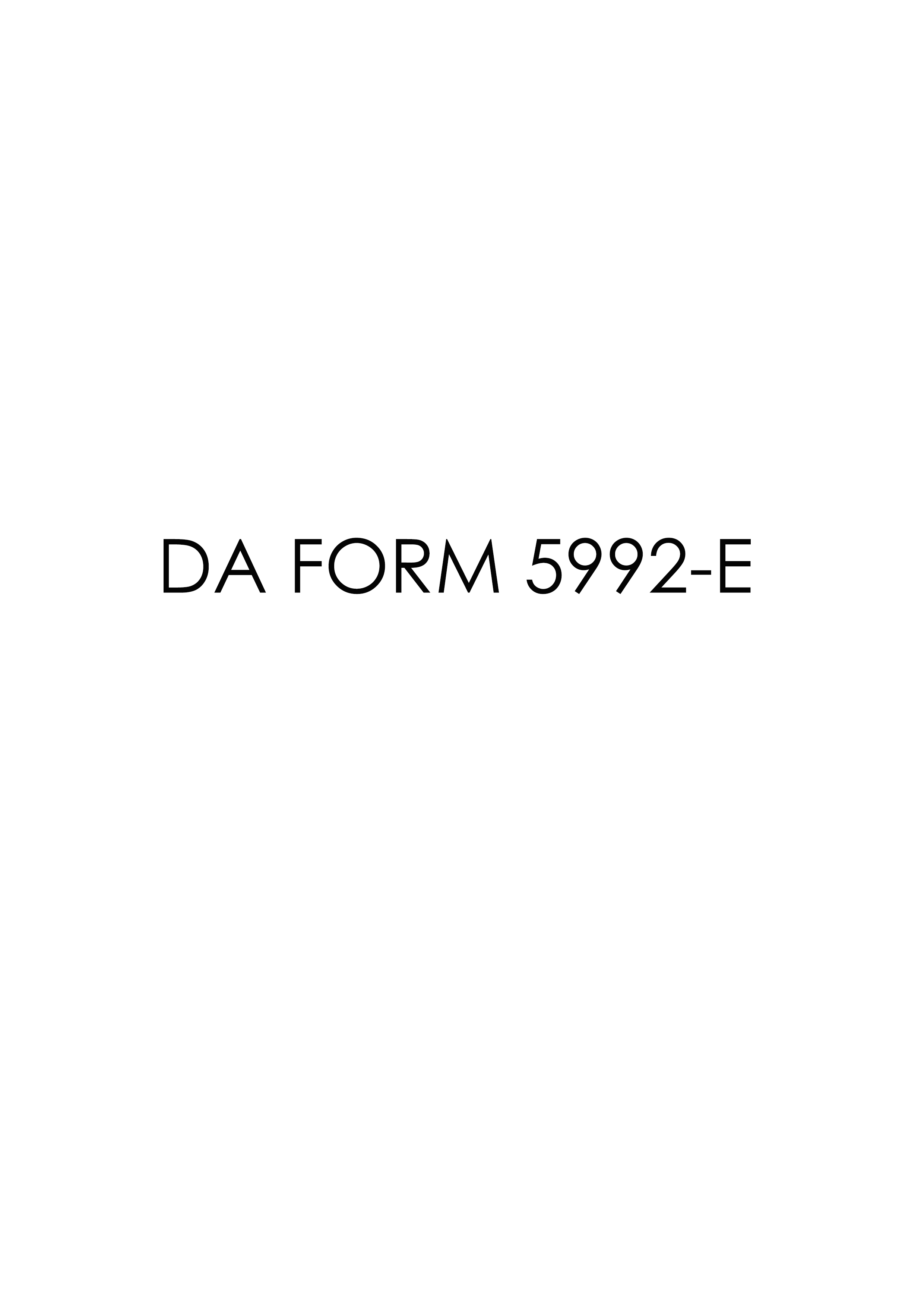 Download Fillable da Form 5992-E