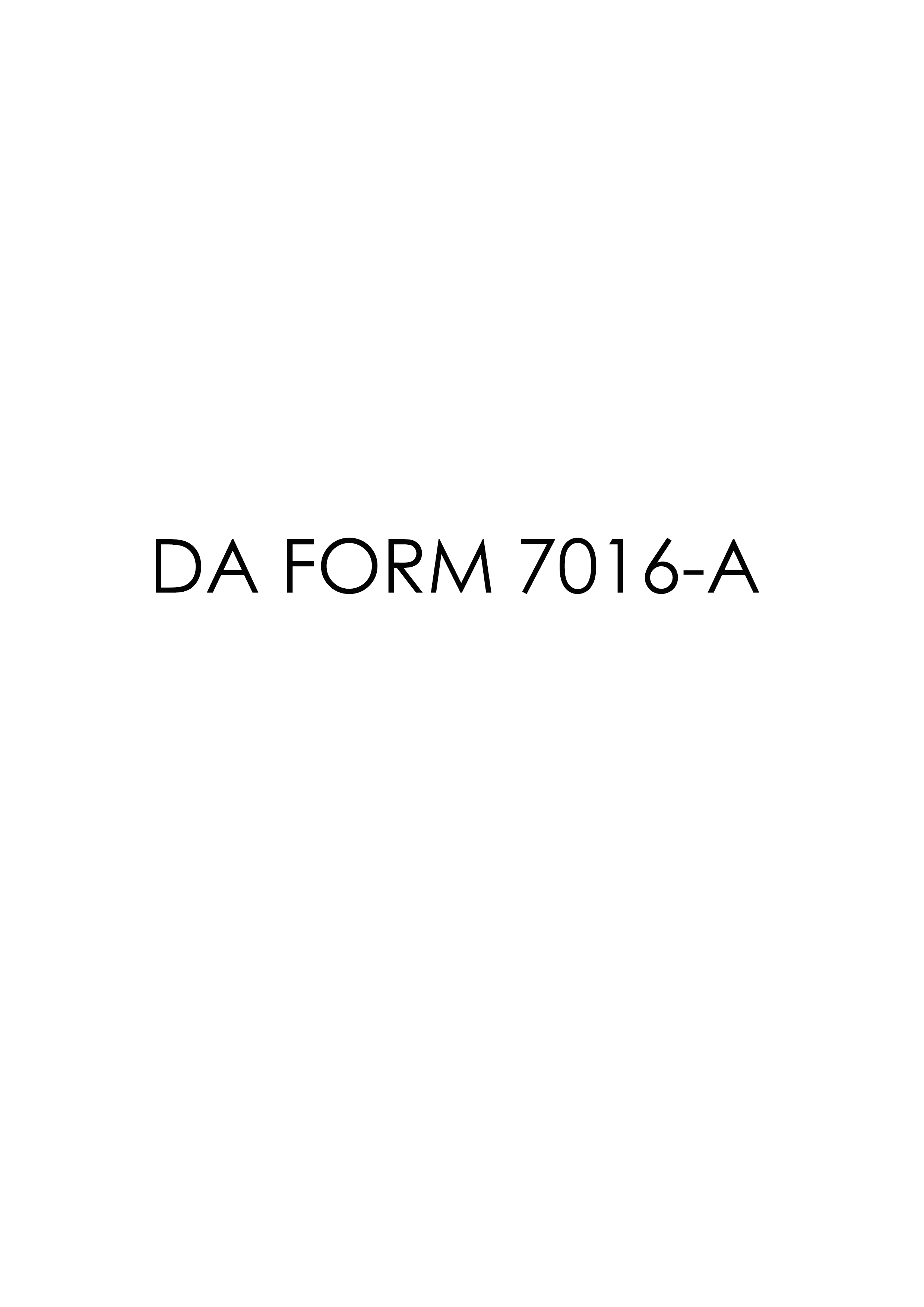 Download Fillable da Form 7016-A