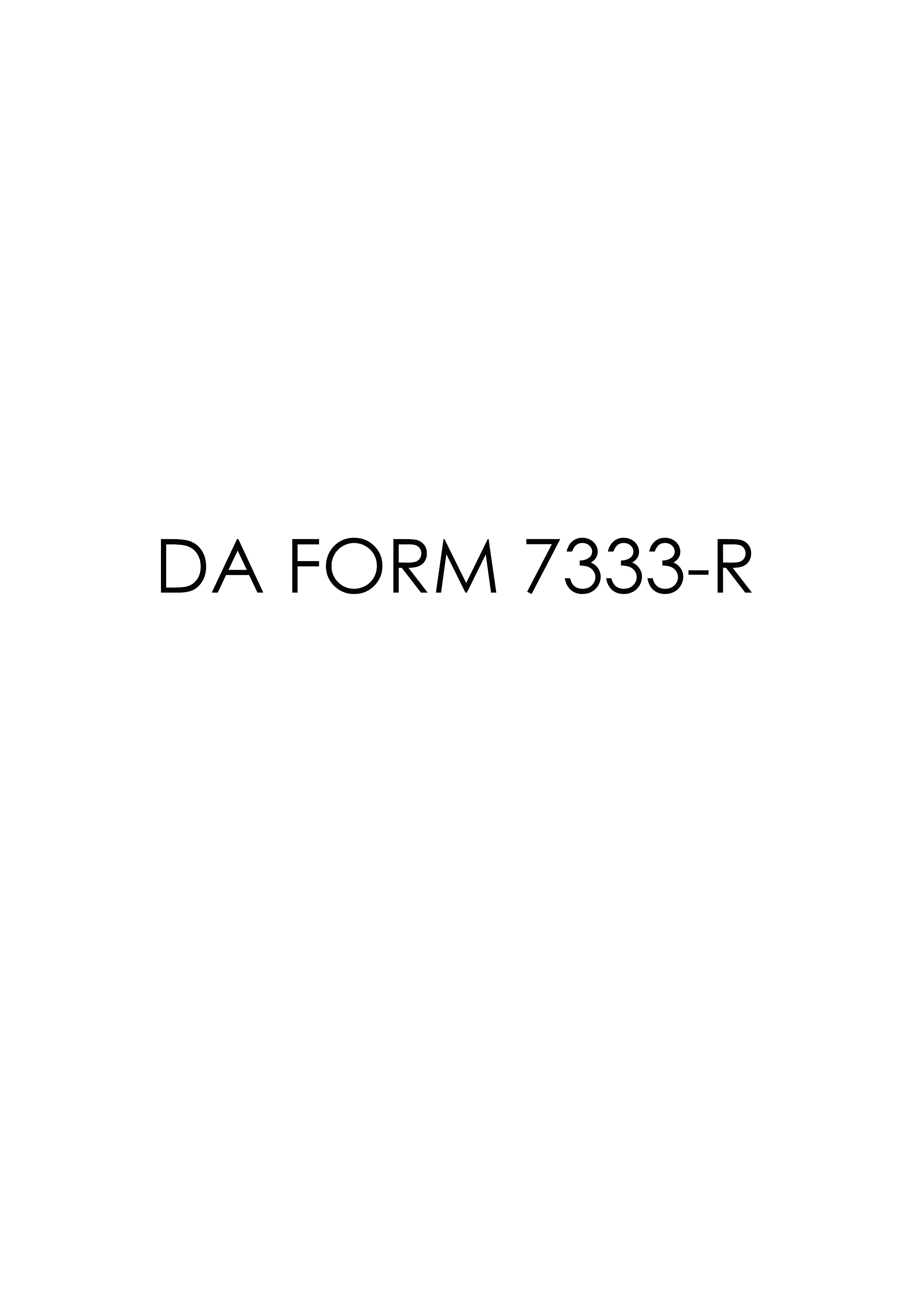 Download Fillable da Form 7333-R