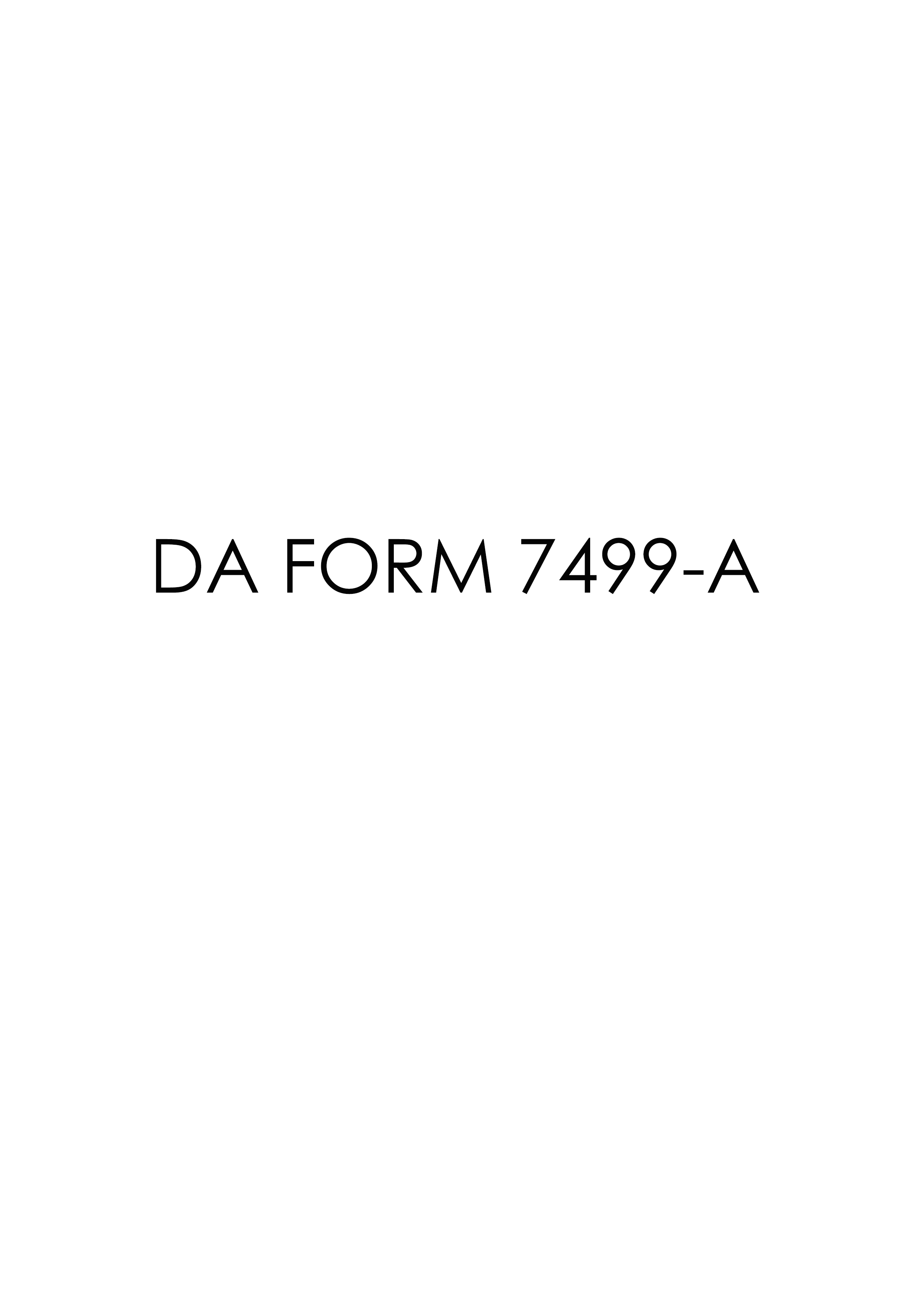 Download Fillable da Form 7499-A