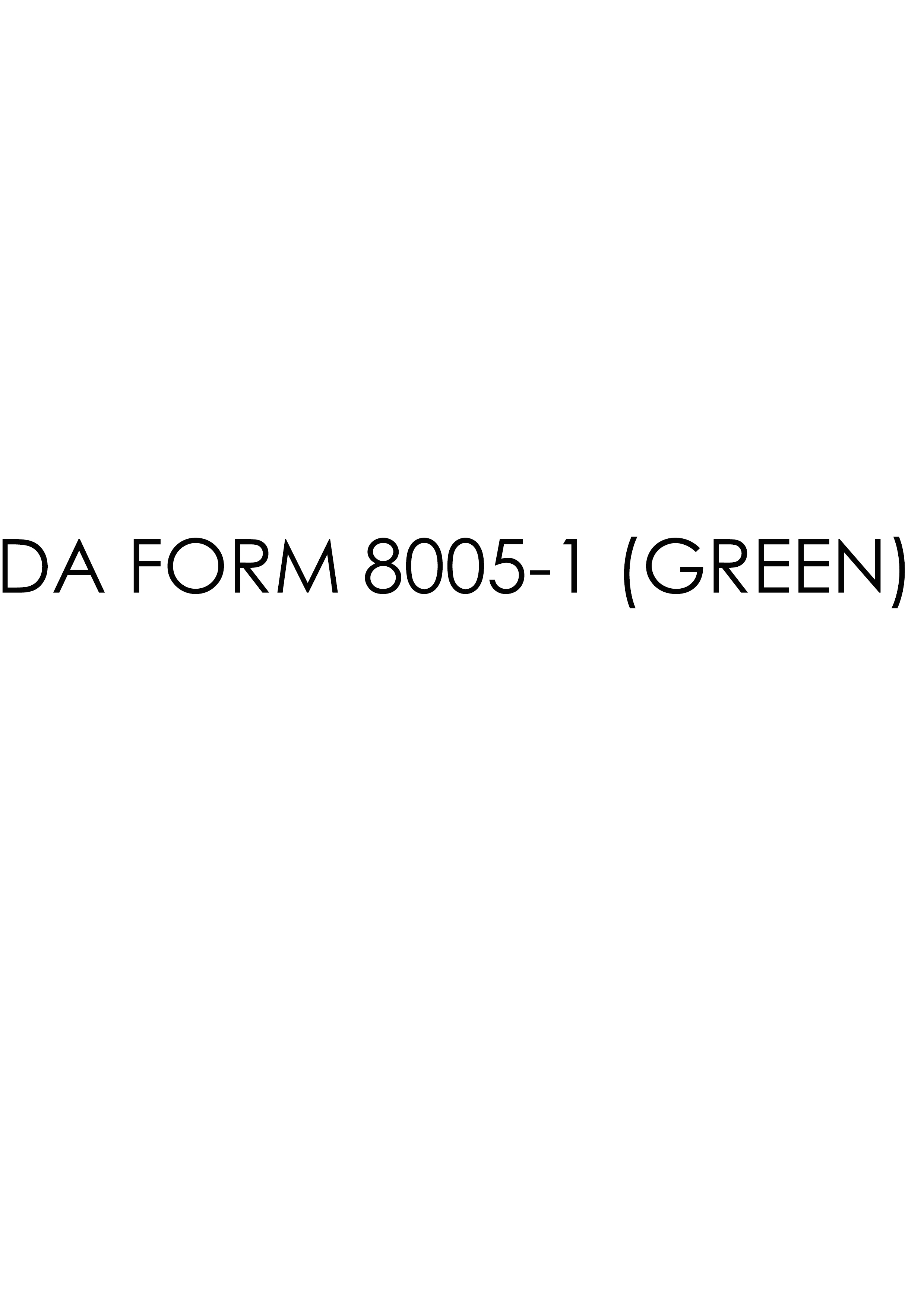 Download Fillable da Form 8005-1 (GREEN)