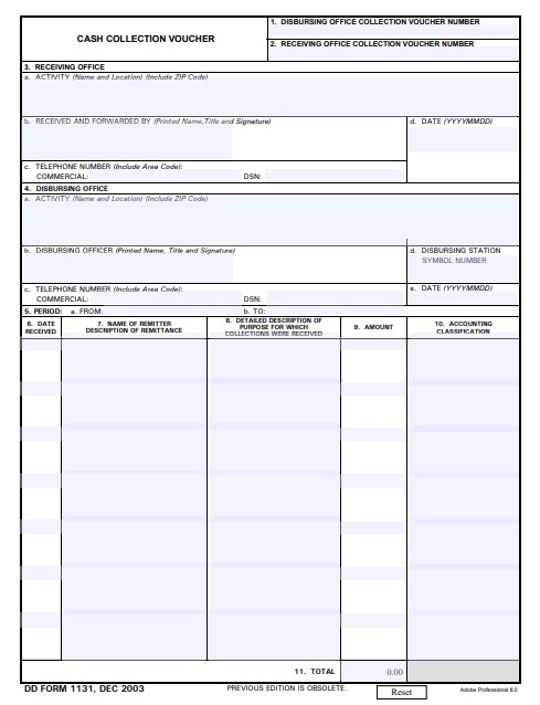 Download Fillable dd Form 1131