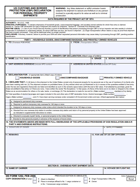 Download Fillable dd Form 1252