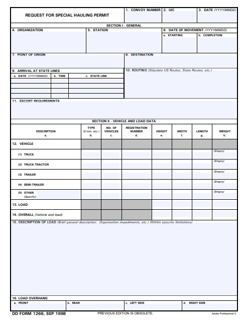 Download Fillable dd Form 1266