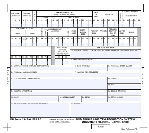 Download Fillable dd Form 1348-6