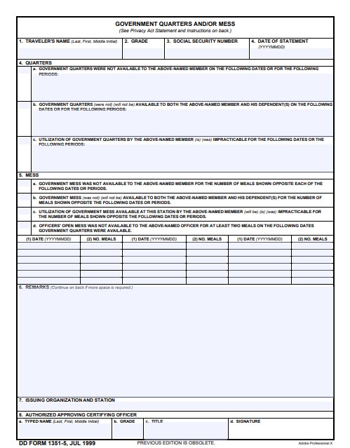 Download Fillable dd Form 1351-5
