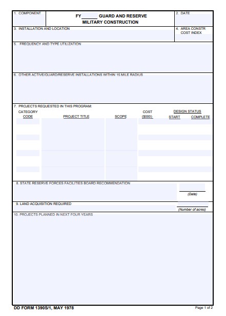 Download Fillable dd Form 1390S