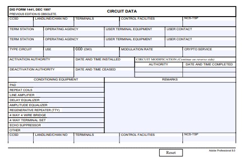 Download Fillable dd Form 1441