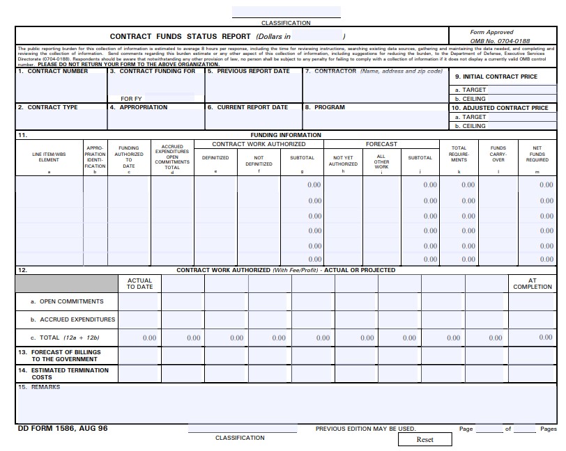Download Fillable dd Form 1586