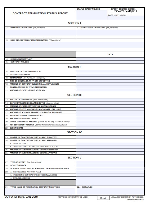 Download Fillable dd Form 1598