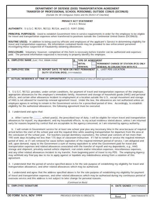 Download Fillable dd Form 1616