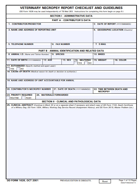Download Fillable dd Form 1626
