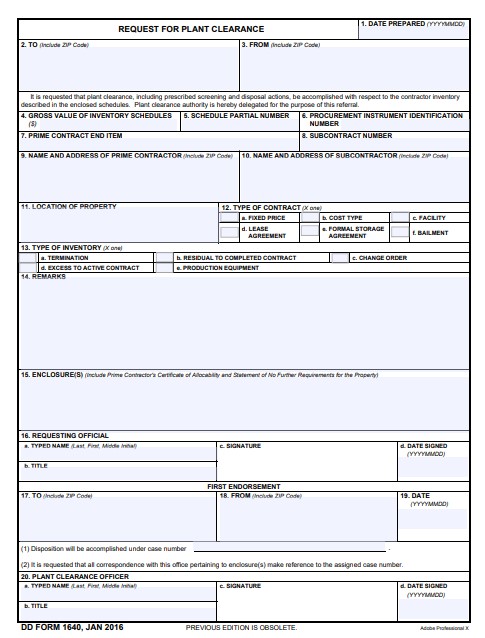 Download Fillable dd Form 1640